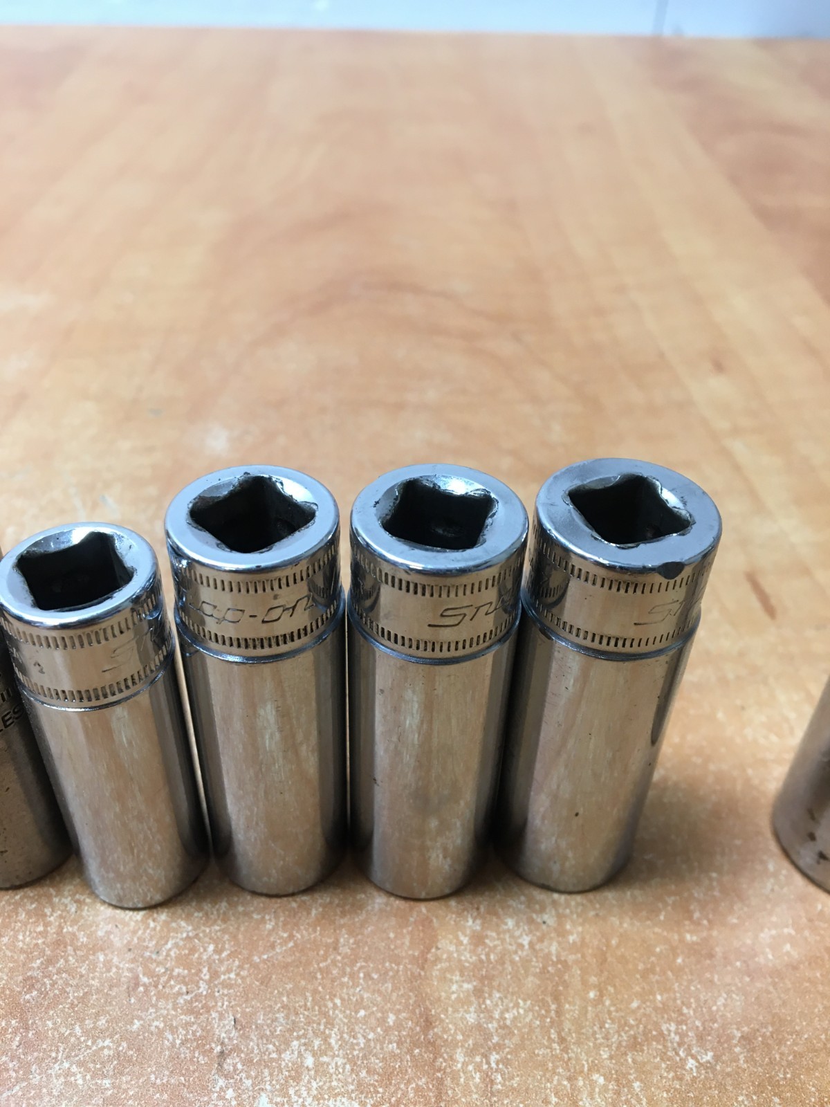 Snap On SFSM Series 10pc 3/8″ Drive Metric 9mm-19mm Deep Socket Set READ