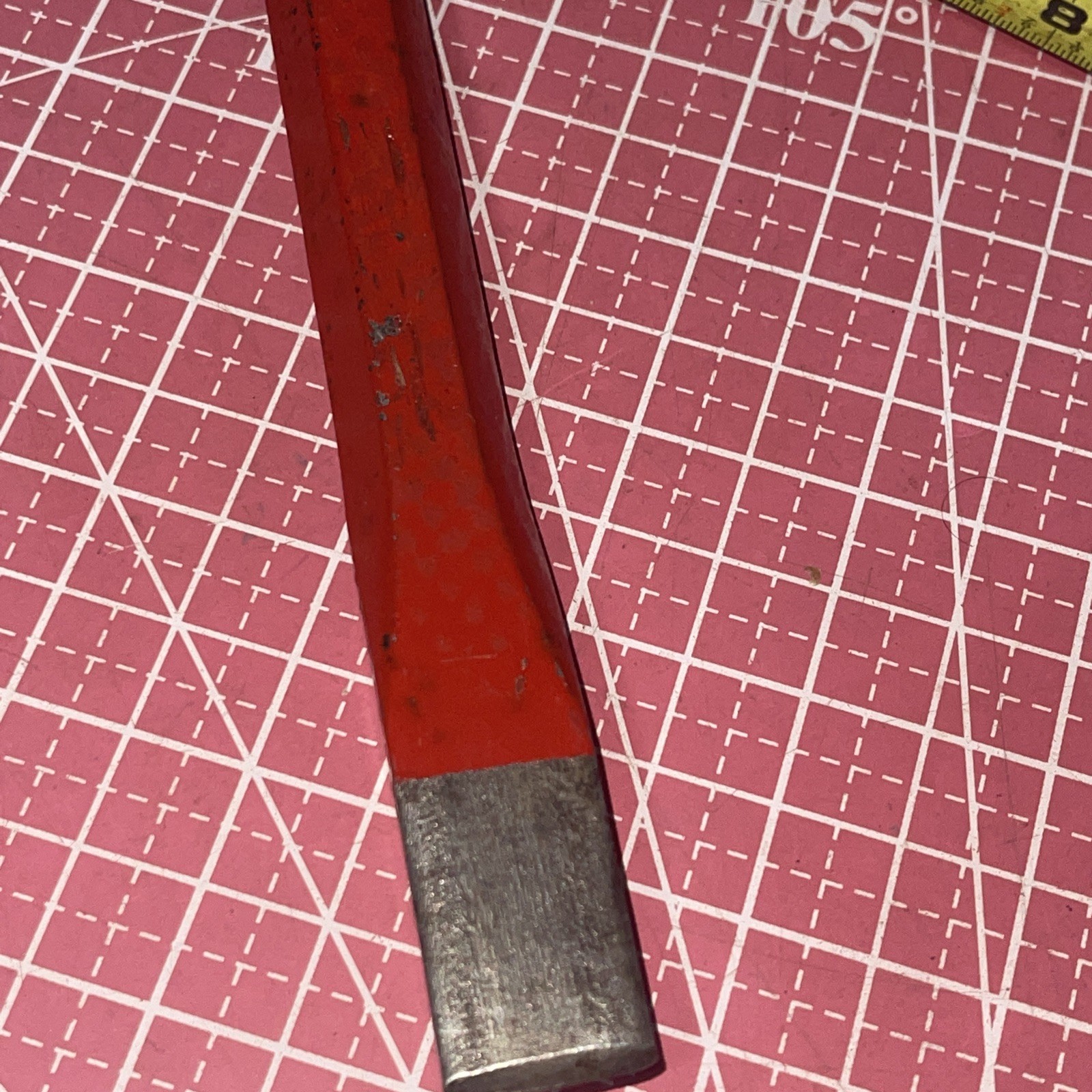 RYAN USA 3/4 In Tip Chisel 7 In Long Vintage Cold Steel Painted Red