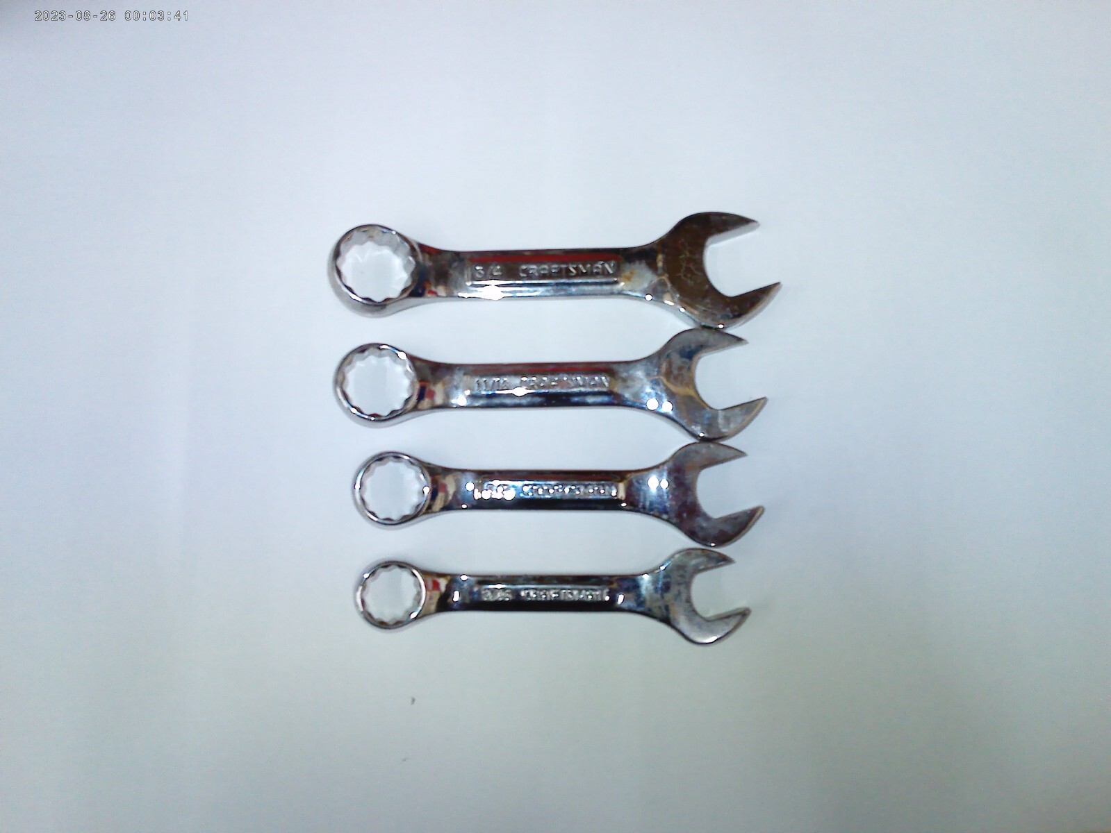 Craftsman 4pc SAE Full Polish Stubby 12PT Wrench series 9/16-3/4 USA BIN OBO