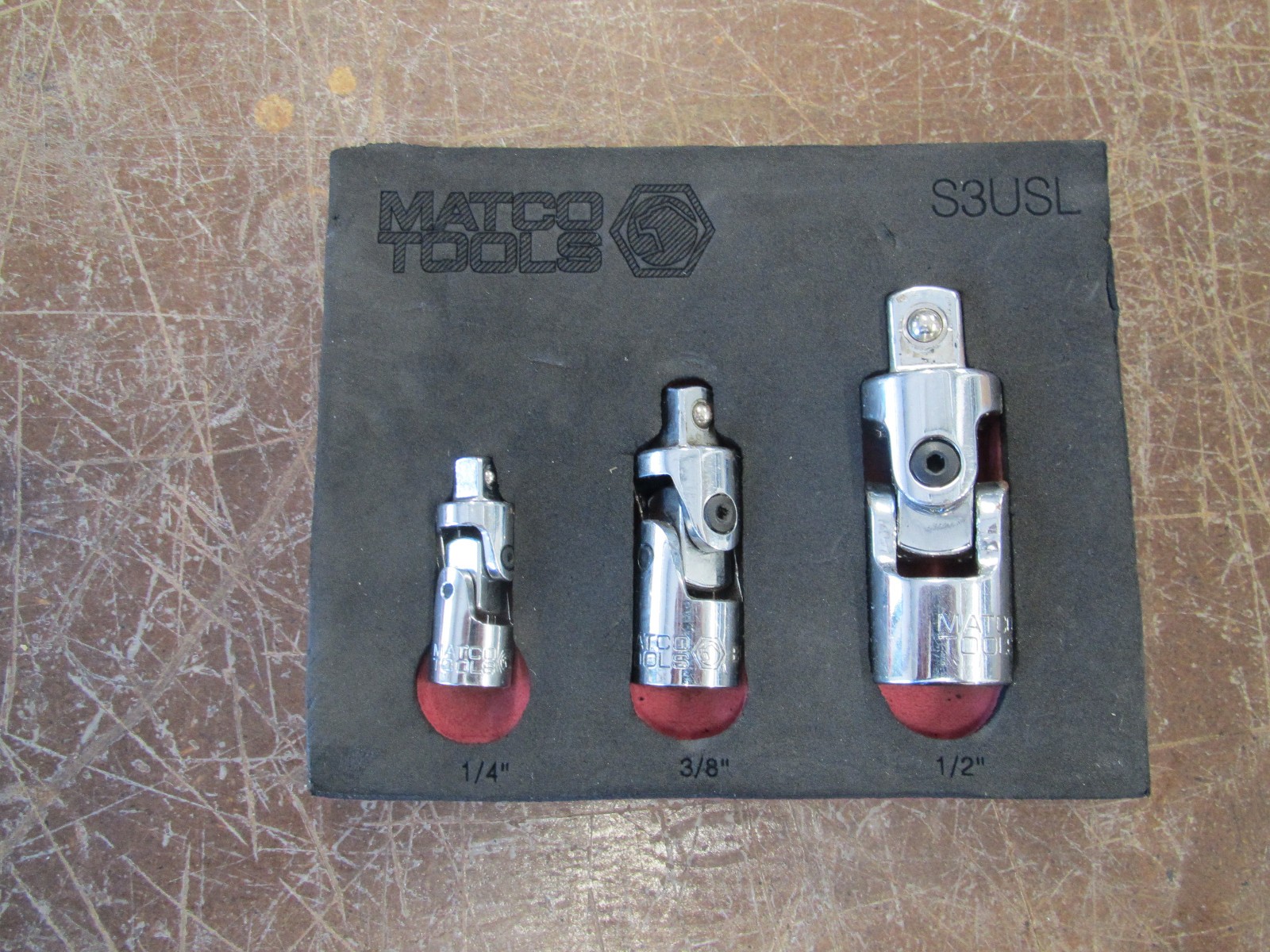 MATCO S3USL 3 Piece Spring Loaded Universal Swivel Joint Adapters 1/4 3/8 1/2