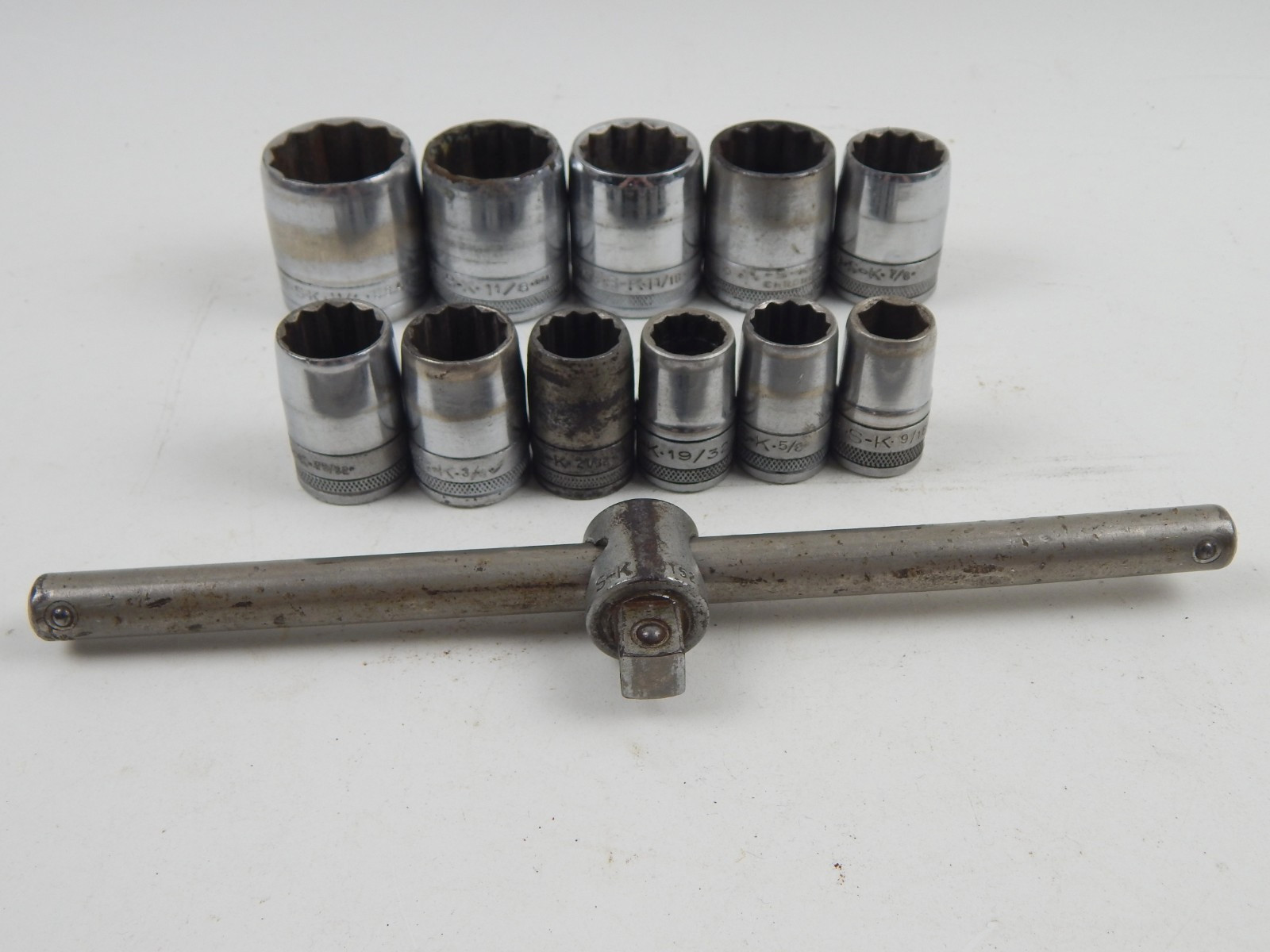 SK Tools Knurled 1/2″ Drive 12pc Shallow Chrome Socket Set 9/16″ to 1-1/4″