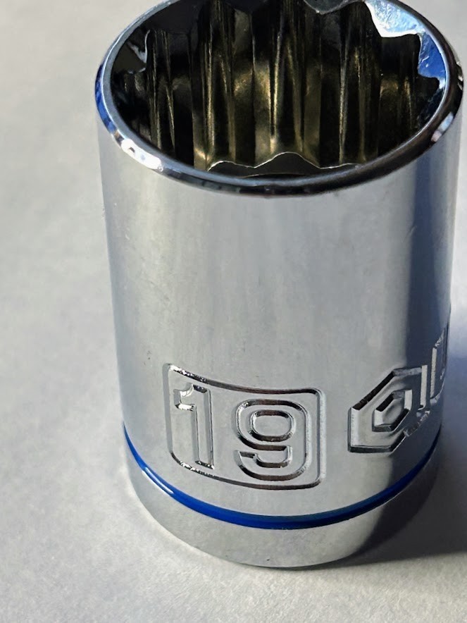 Quinn 19 mm x 1/2″ Dr Hi-Vis Standard Socket 12 Point Free USA Shipping