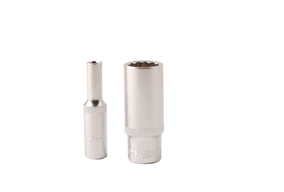 Selta Taiwan 10pc Cr-V 1/4″ dr Deep Socket 6pt/12pt: 5-6-7-8-9-10-11-12-13-14mm