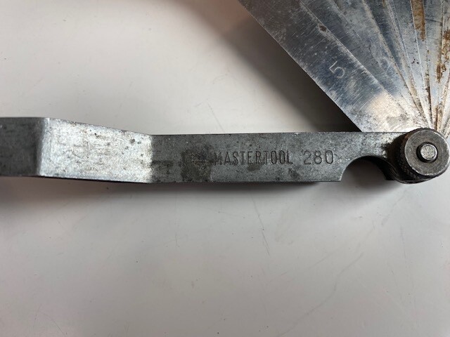 Vintage Mastertool Feeler Gauges set 280 .05-.30 25 Blades 4″ Long Blades