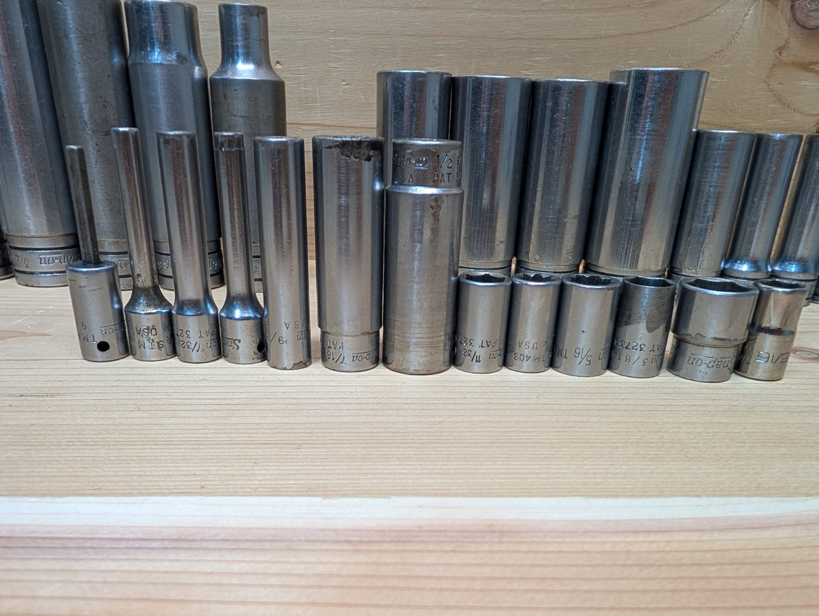 Vintage SNAP ON 31 pc Sae 1/2″,3/8″, 1/4″ Drive Mixed Socket Lot/Wrenches/Cutter