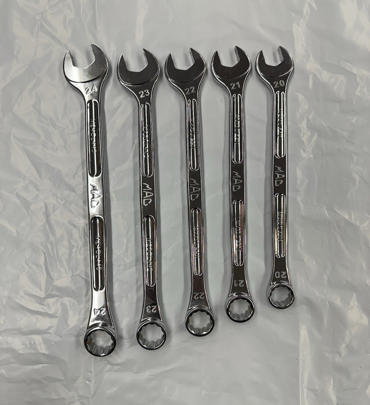 MAC Tools 5 Piece 12 Point Metric Combination Wrench Set Used -Free Ship!