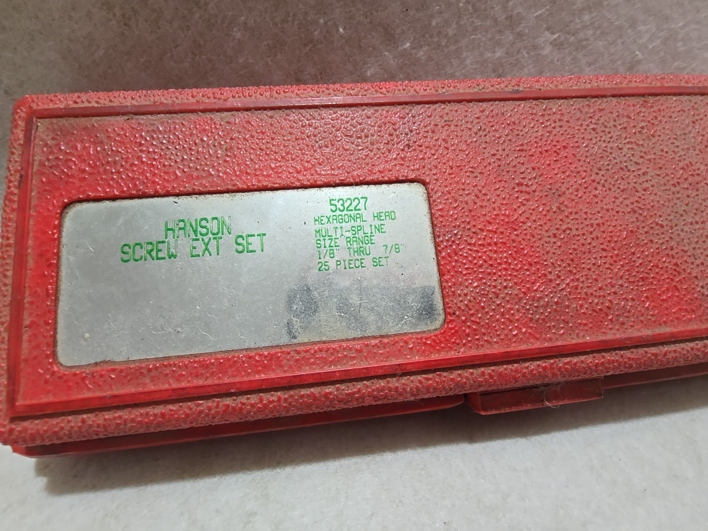 Hanson 53227 Screw Stud Extractor Set USA 25pc Industrial Quality