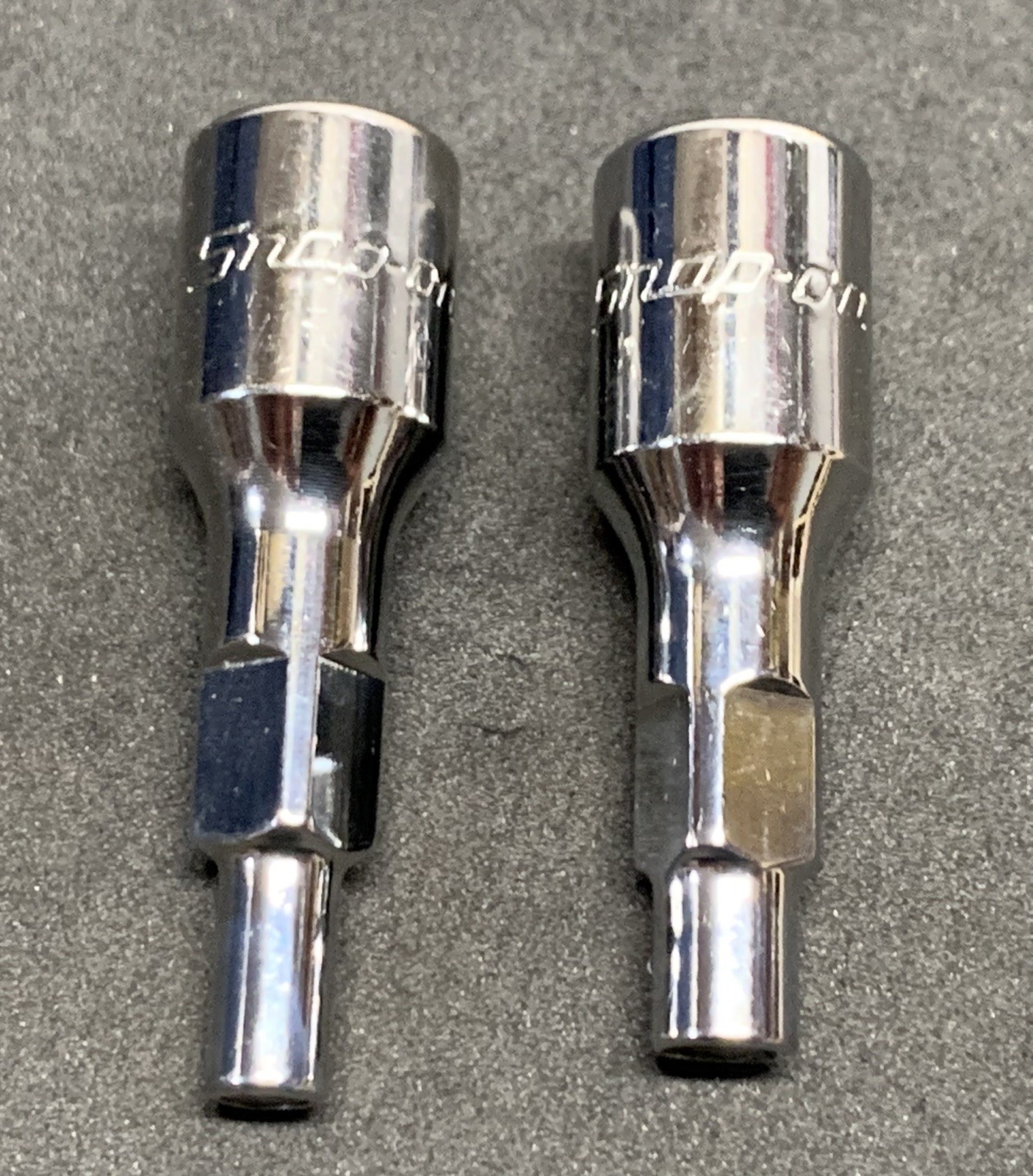 NICE! Snap-on Tools 1/4″ Dr. 2pc Magnetic Tip Adapter Extensions TMXM17 TMXM114