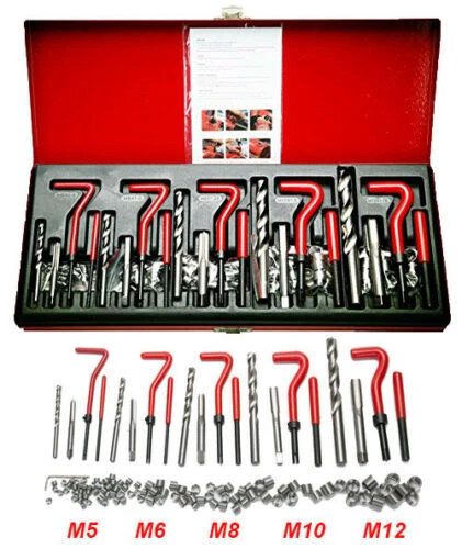 M5 M6 M8 M10 M12 Helicoil Thread Repair 131Pcs Kit & Metric Rethreading Tool set