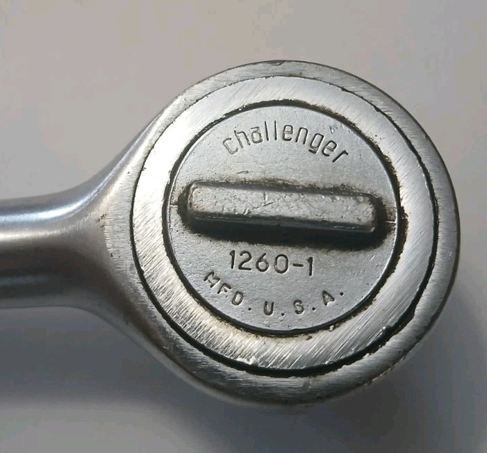 Challenger 3/8 Drive Ratchet Model 1260 -1 Vintage, 7-1/2″ USA Made Good Shape