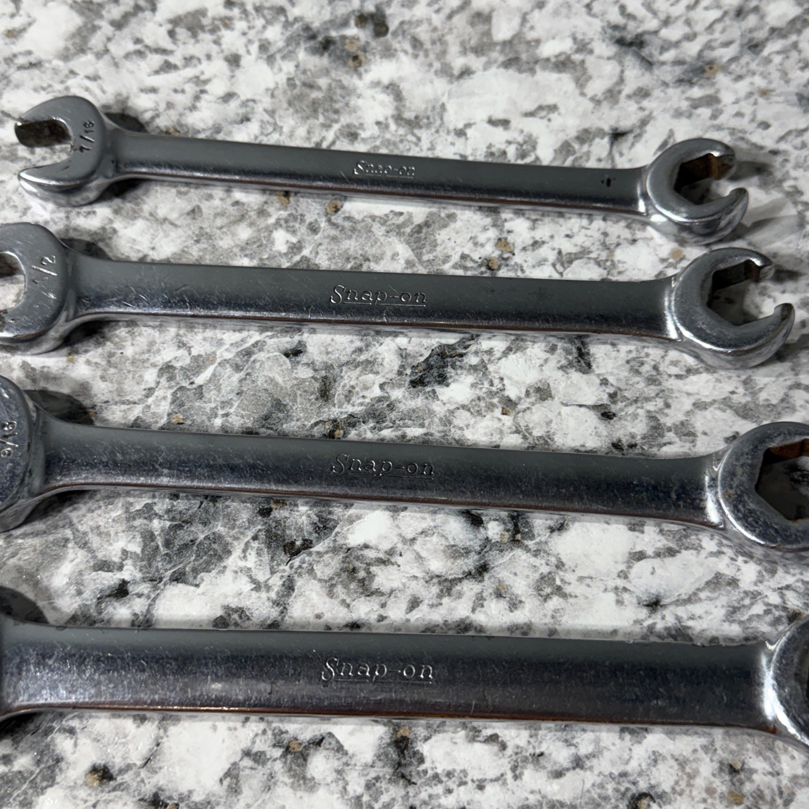 Snap On RXS14-RXS20 7/16″-5/8″ SAE 4 Piece Flare/Open End Comb.