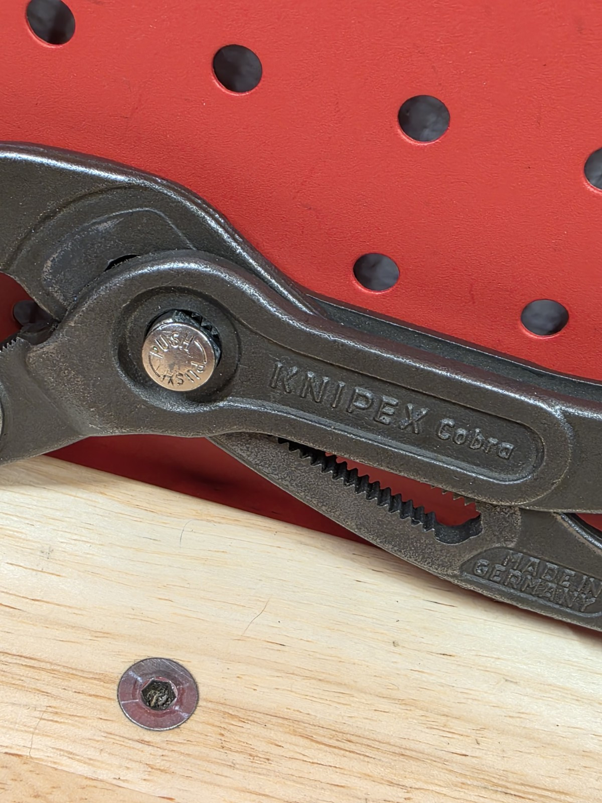 Matco Tools 12″ Pliers Knipex Cobra PC12 Germany Vanadin Red Handle