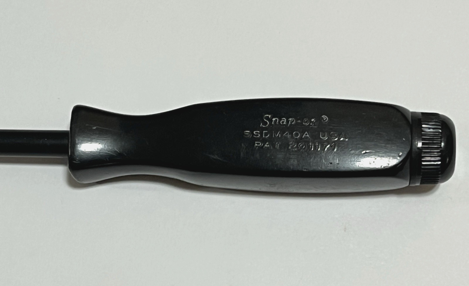 Snap On SSDM40A Magnetic Hex Bit Screwdriver Vintage Black Hard Plastic Handle