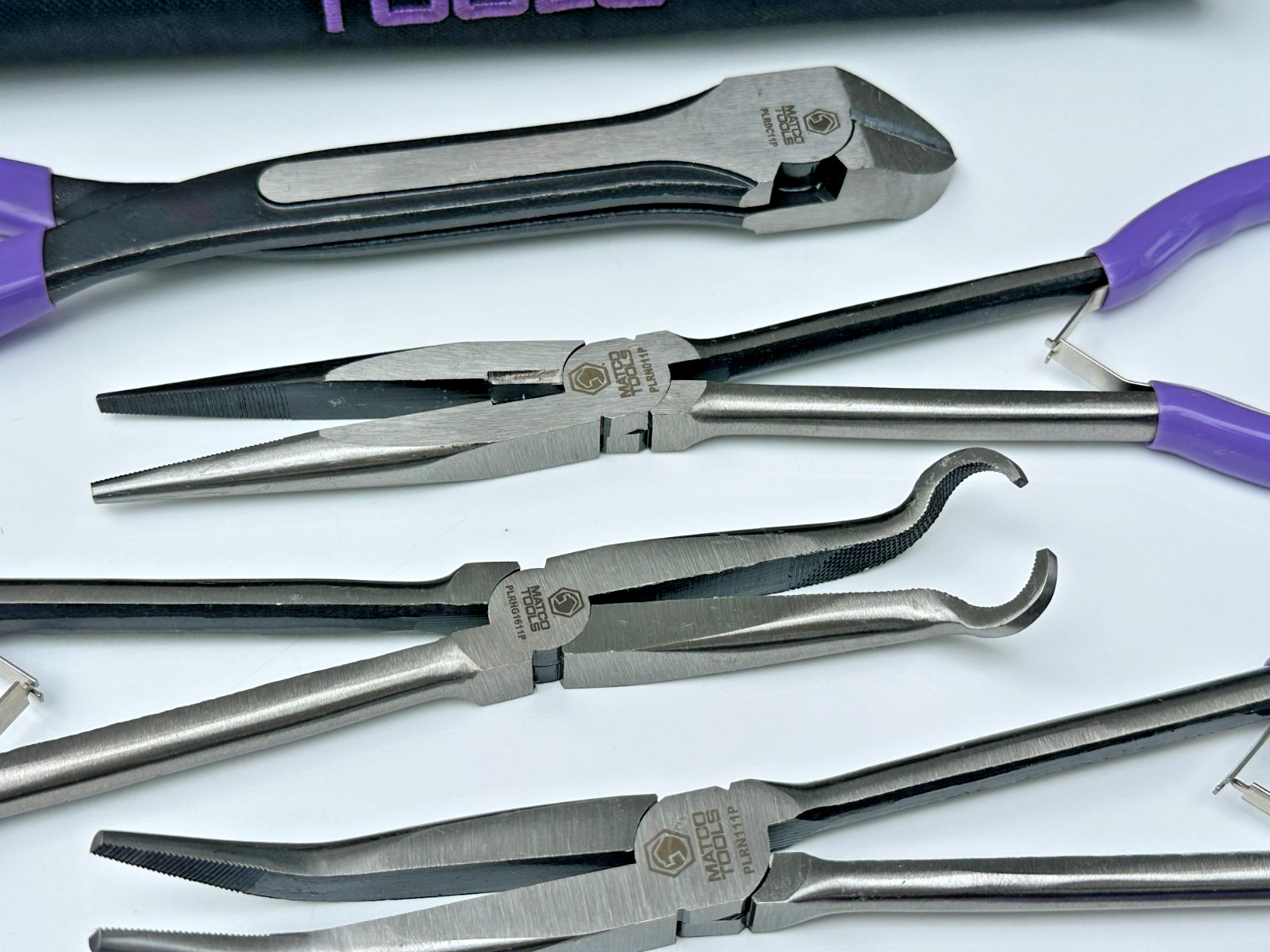 Matco Tools 8pc SPLR8P PURPLE Long Reach & Mini Pliers Set w/ Duffle Bag (NOS)