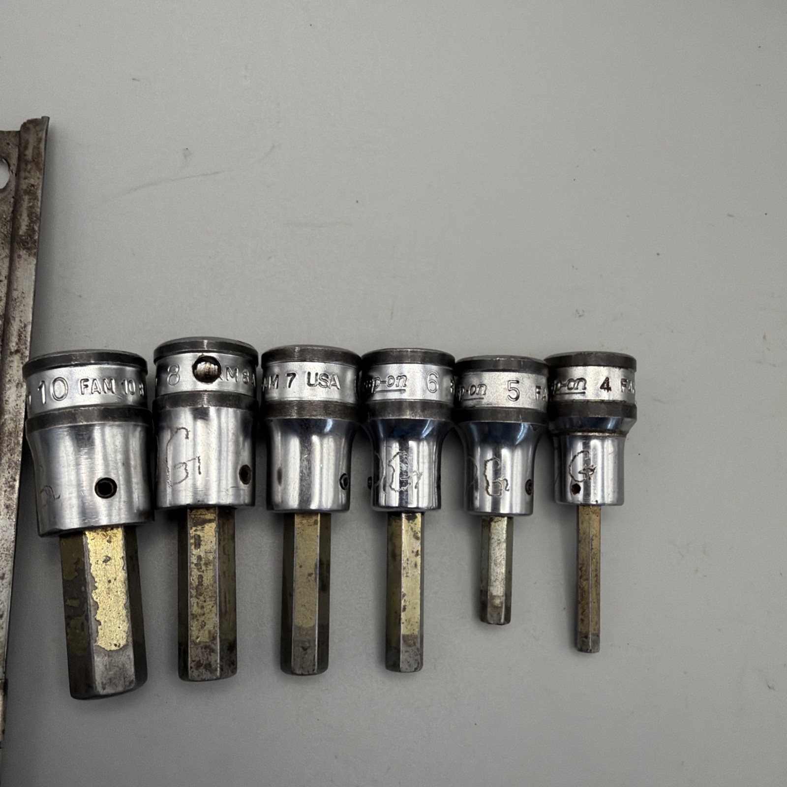 Snap-On 6 Piece Metric Hex Bit Socket Set FAM4A-FAM10B 3/8″ drive