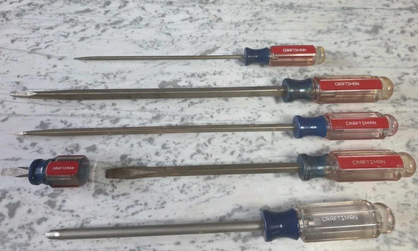 Vintage Craftsman Lot Of 8 Phillips & Slotted Flat Head Screwdriver Set USA