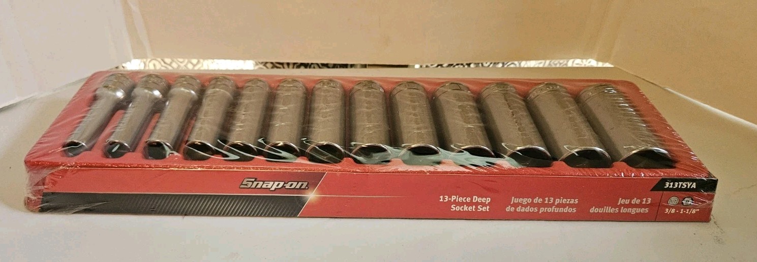 New Snap on 313TSYA 1/2″ Drive 3/8” – 1-1/8” 13-Piece 6 Point Deep Socket Set