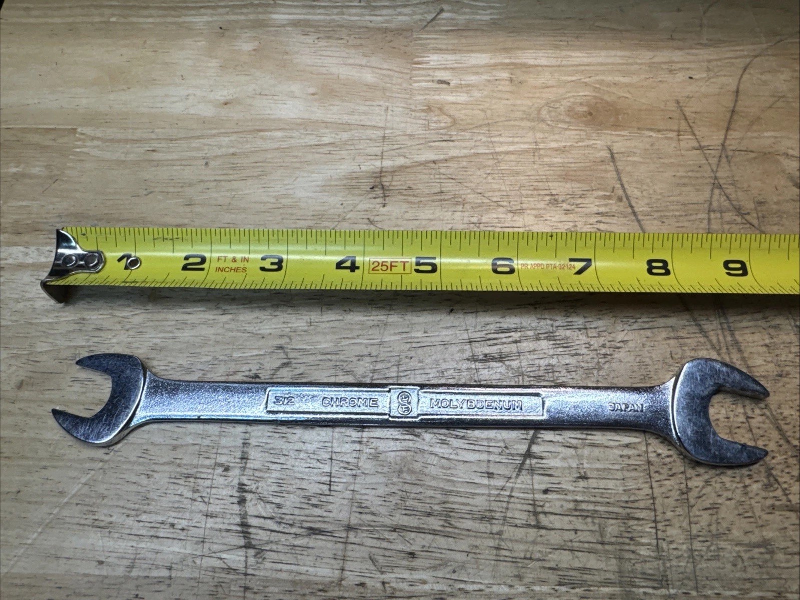 SHOWA 9/16 In X 5/8 In SAE Open End Tappet Wrench Japan Chrome Molybdenum #312