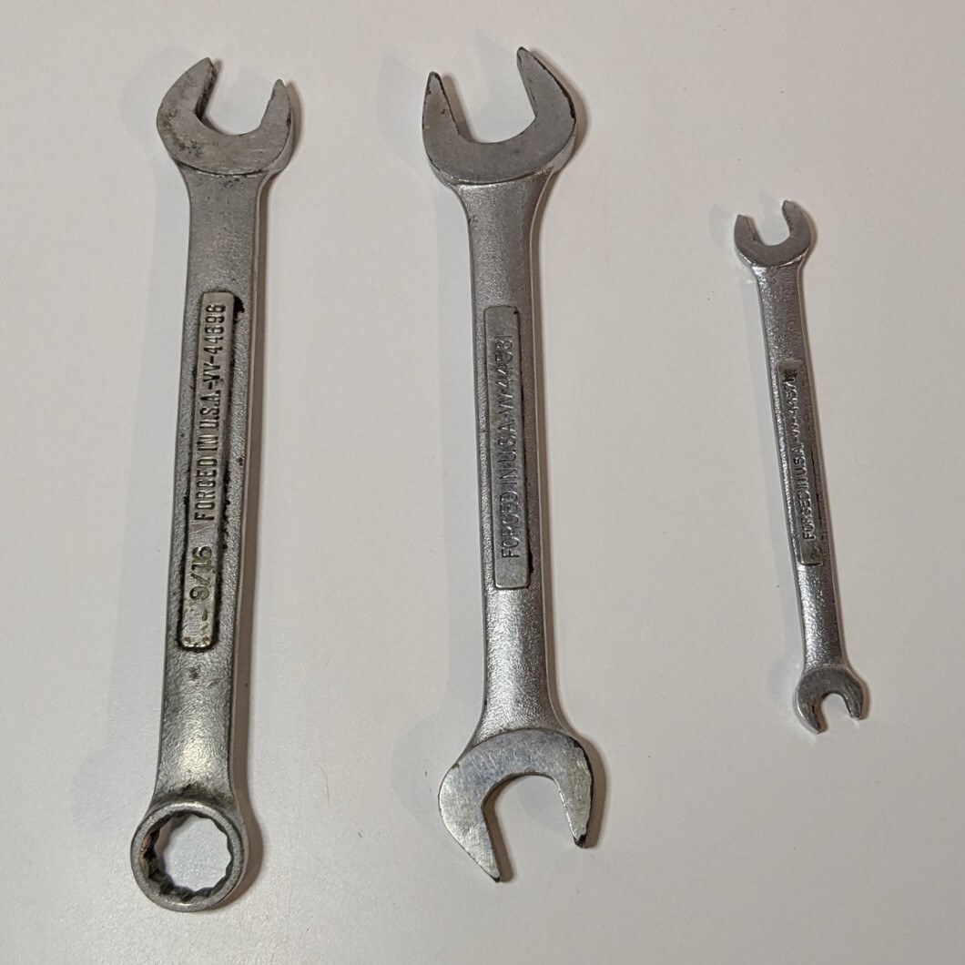 Lot of 7 Vintage Craftsman U.S.A. Wrenches, Various Size Hand Tools, Forged