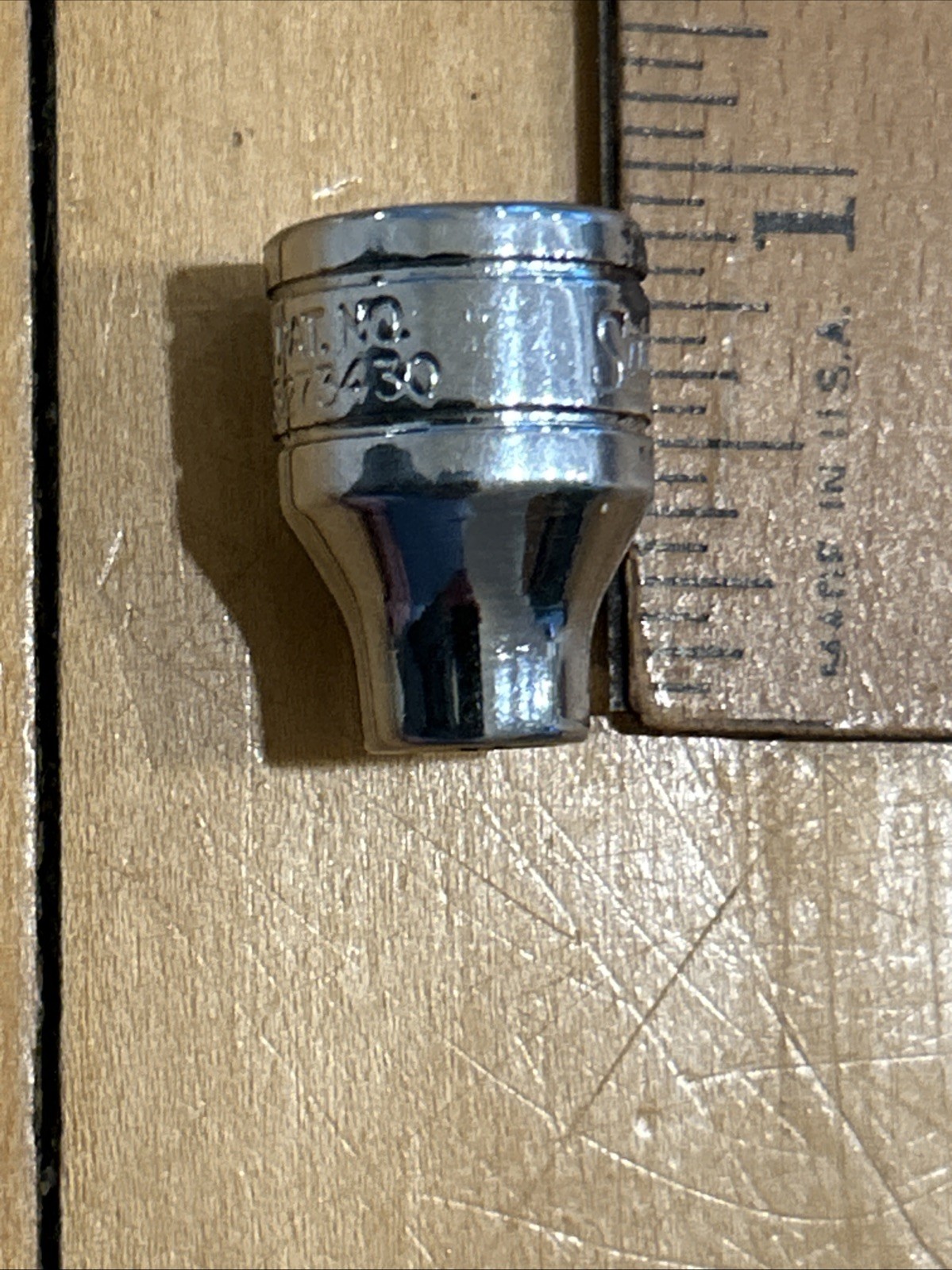 Snap On 3/8″ Drive 1/4″ Shallow 12pt SAE Socket F081 Patent No. 3273430 USA Made