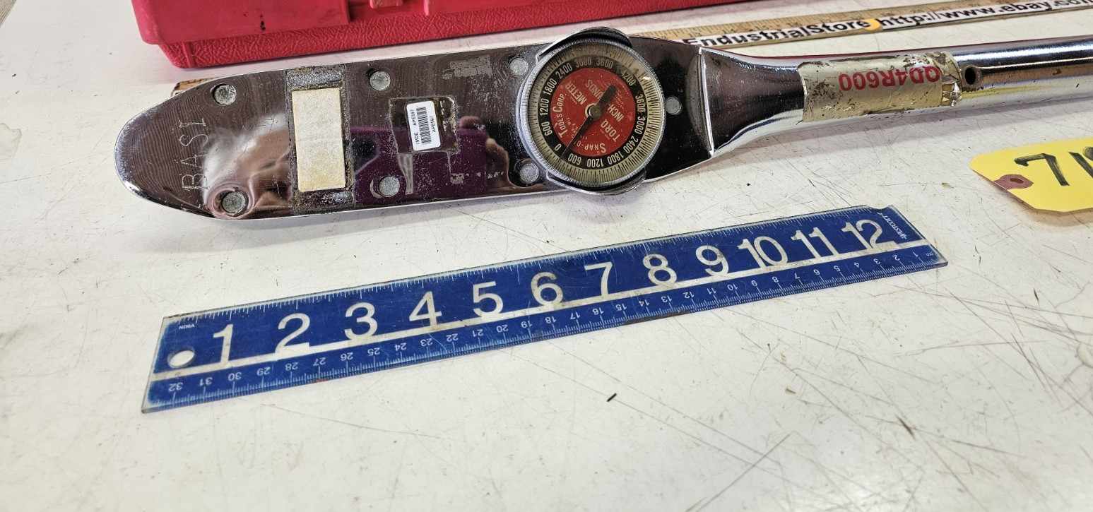SNAP ON TORQUE METER WRENCH TORQOMETER 0 THRU 4200 TE353 S/N1034
