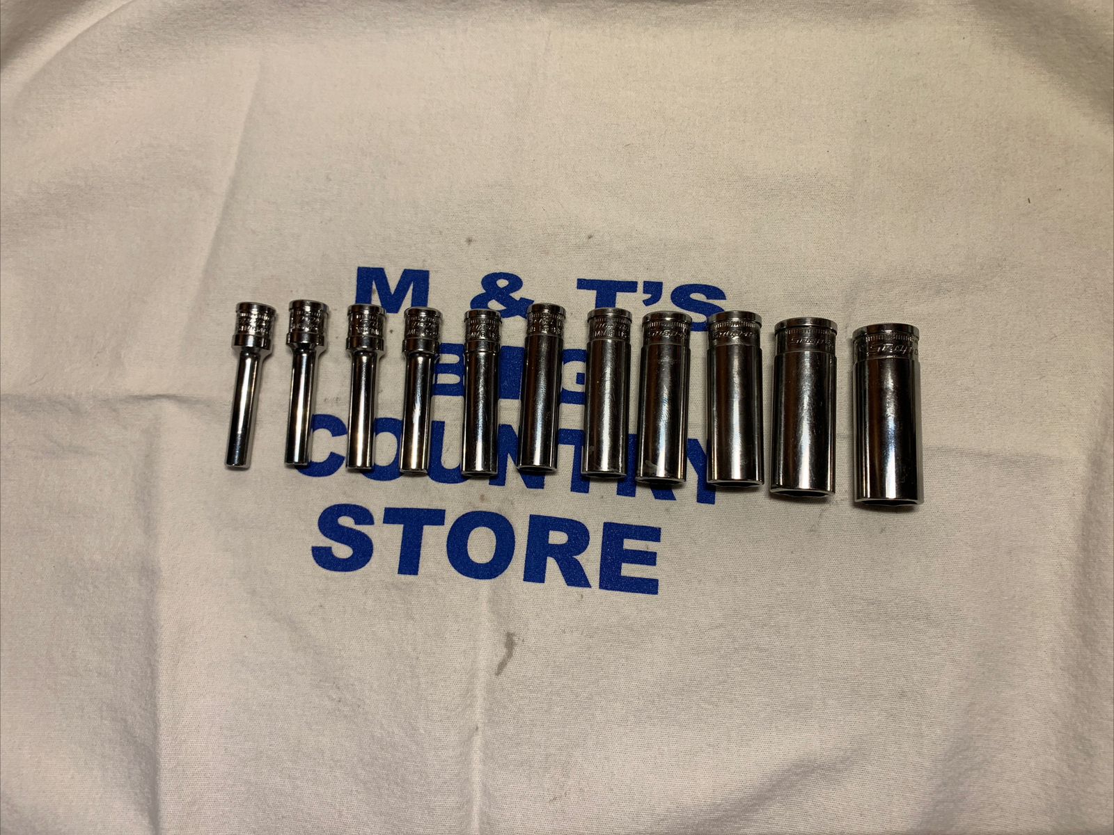 Snap-on 11 pc 1/4″ Drive 6pt Metric Xtra Deep Socket Set (4-14mm) No 7mm