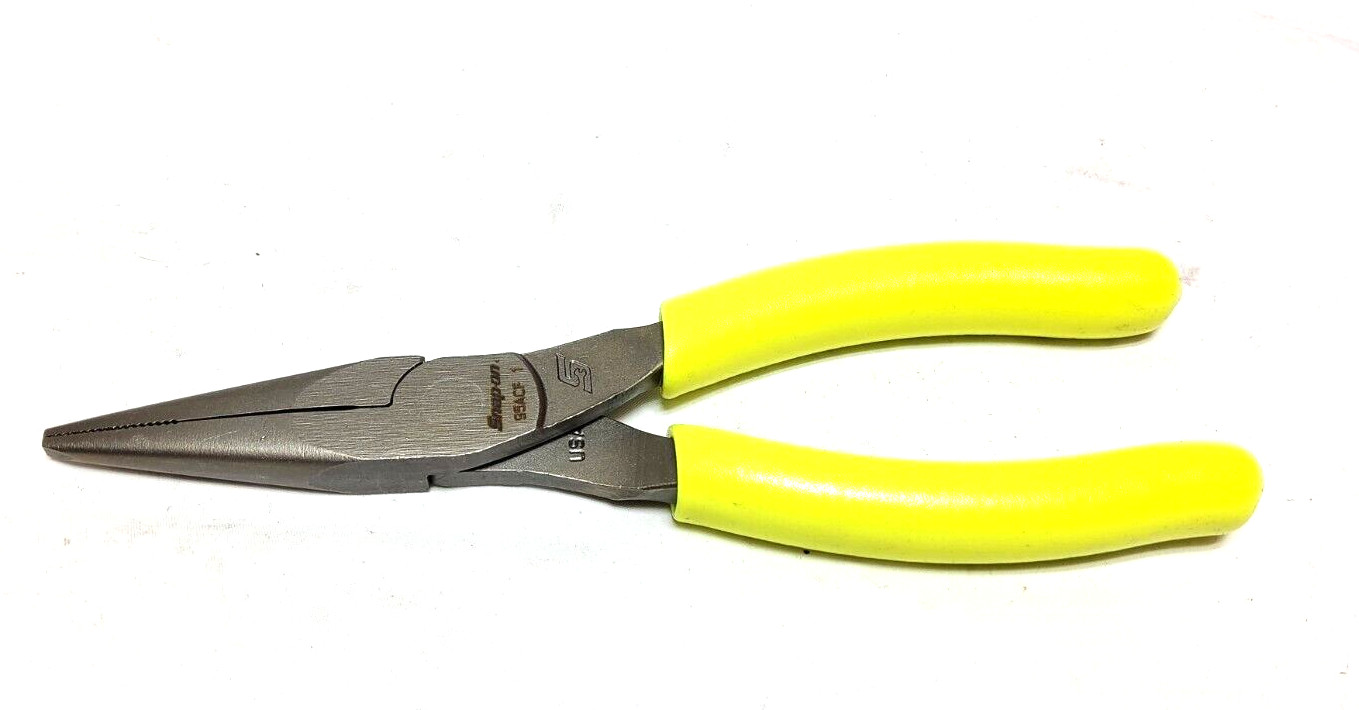 New Snap-on™ 95ACFHV 5″ long Needle Nose Pliers with Hi-Viz Yellow Vinyl Grip