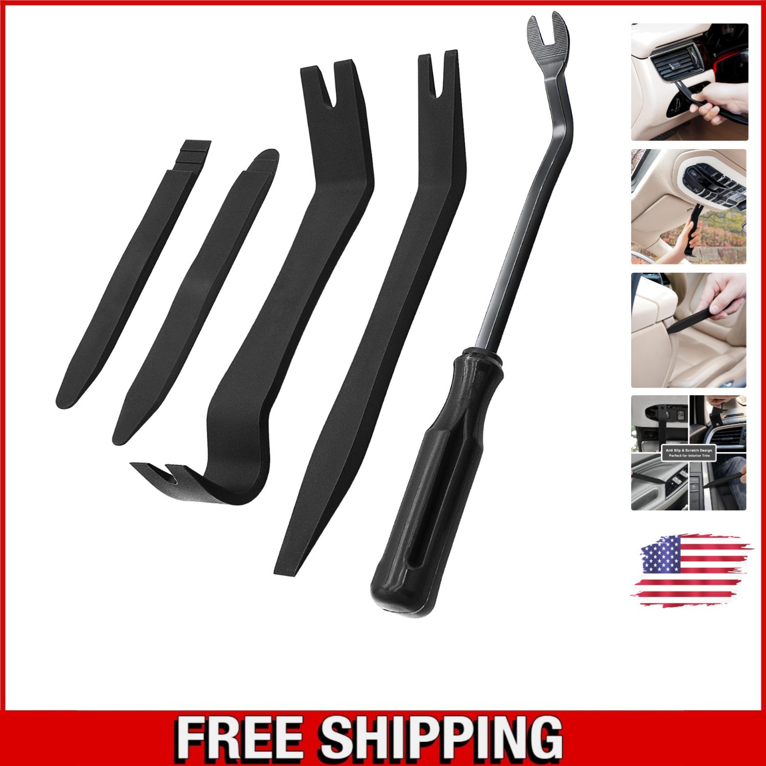 5-Pc Auto Body Repair Tools: Effortless Clip Remover Set with Ergonomic Handles