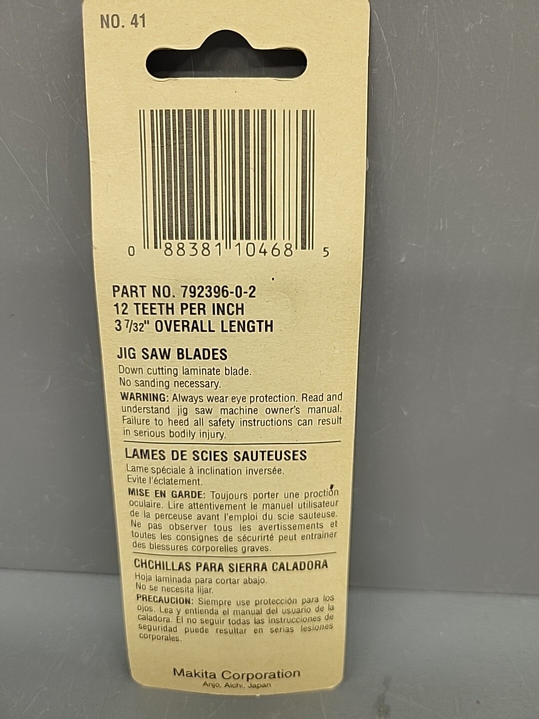 Makita No. 41 JigSaw Blade 7923961-0-2 WOOD 12 Teeth TPI REVERSE Down Cutting