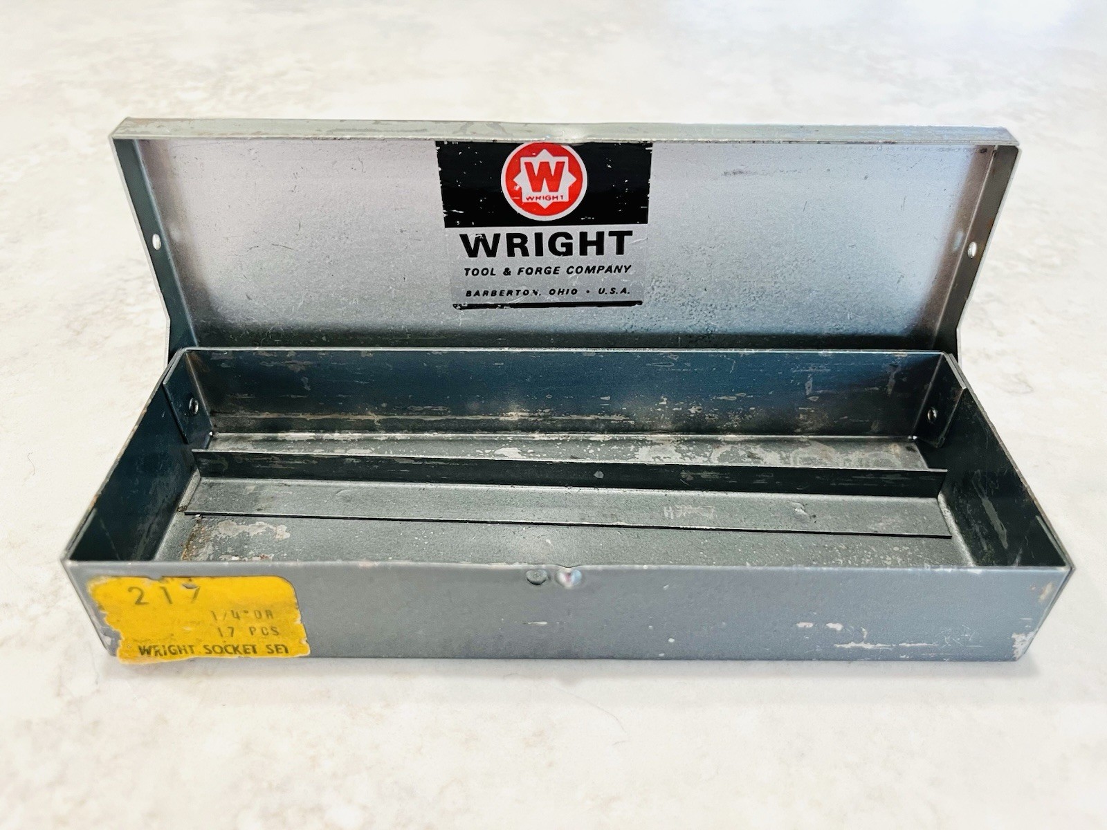 Vintage Wright Tools 1/4” Drive, 17 PC Socket Set Case EMPTY Box Made in USA