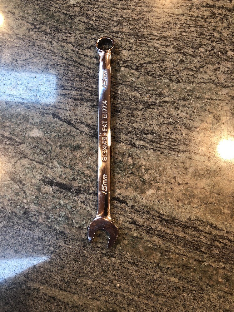 Snap On soexm15 15mm metric flank drive plus open end combination wrench