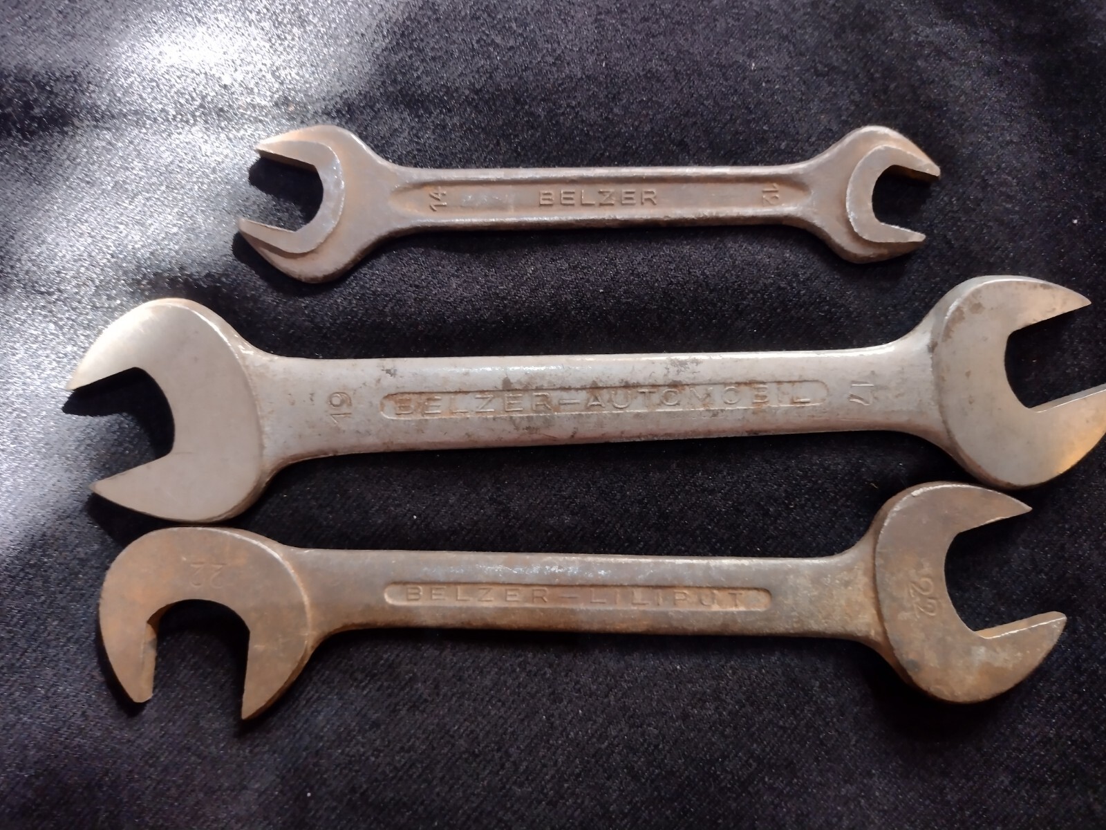 BELZER AUTOMOBILE SPANNERS: SIZE; 22×22 & 19×17 & 13X12 VINTAGE TOOL KIT