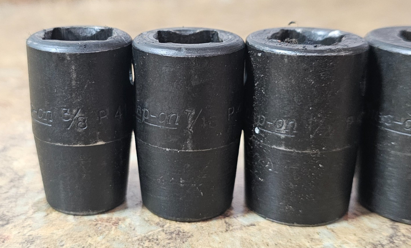 Snap-on 1/2″ Drive 8-Point SAE Shallow Double Square Power Socket Set 10pc