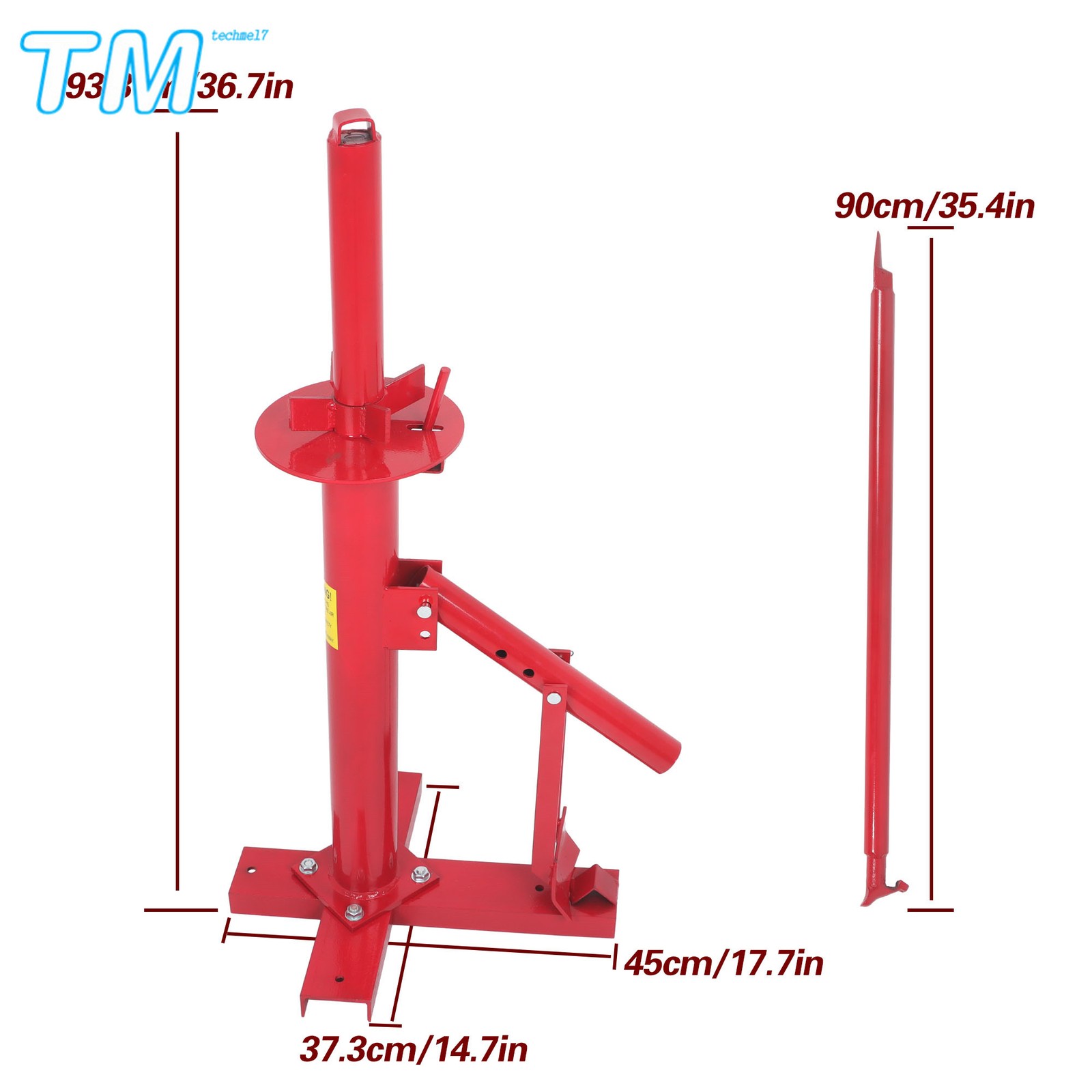 Portable Hand Bead Breaker Mounting Tool 8″ to 16″ Tires Manual Tire Changer Red