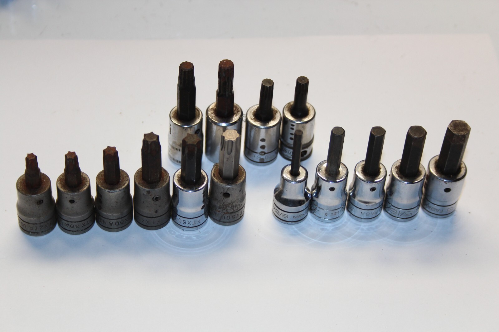 Snap-on Tools 3/8″ DRIVE HEX TORX Triple Square Bit Socket LOT USA 15pcs