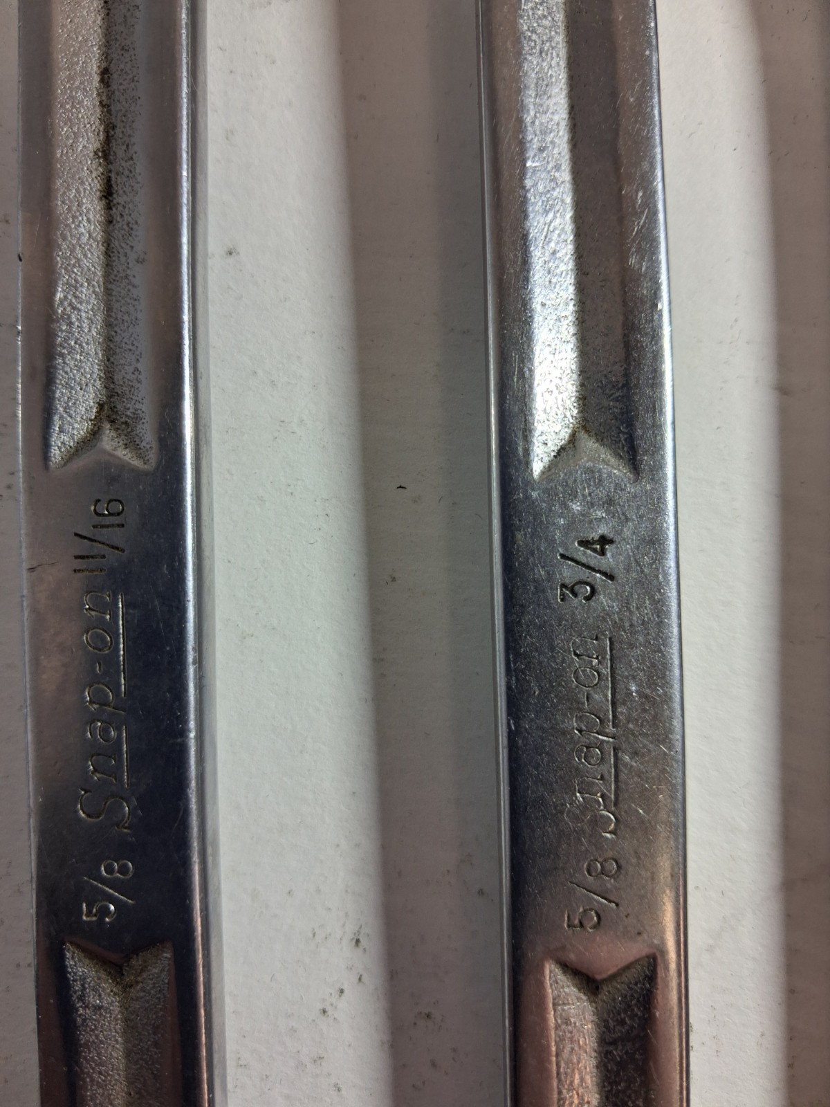 Snap On SAE Flare Nut and Open End Line Wrench Set 7 piece 7/8 9/16 1/2 7/16 3/8