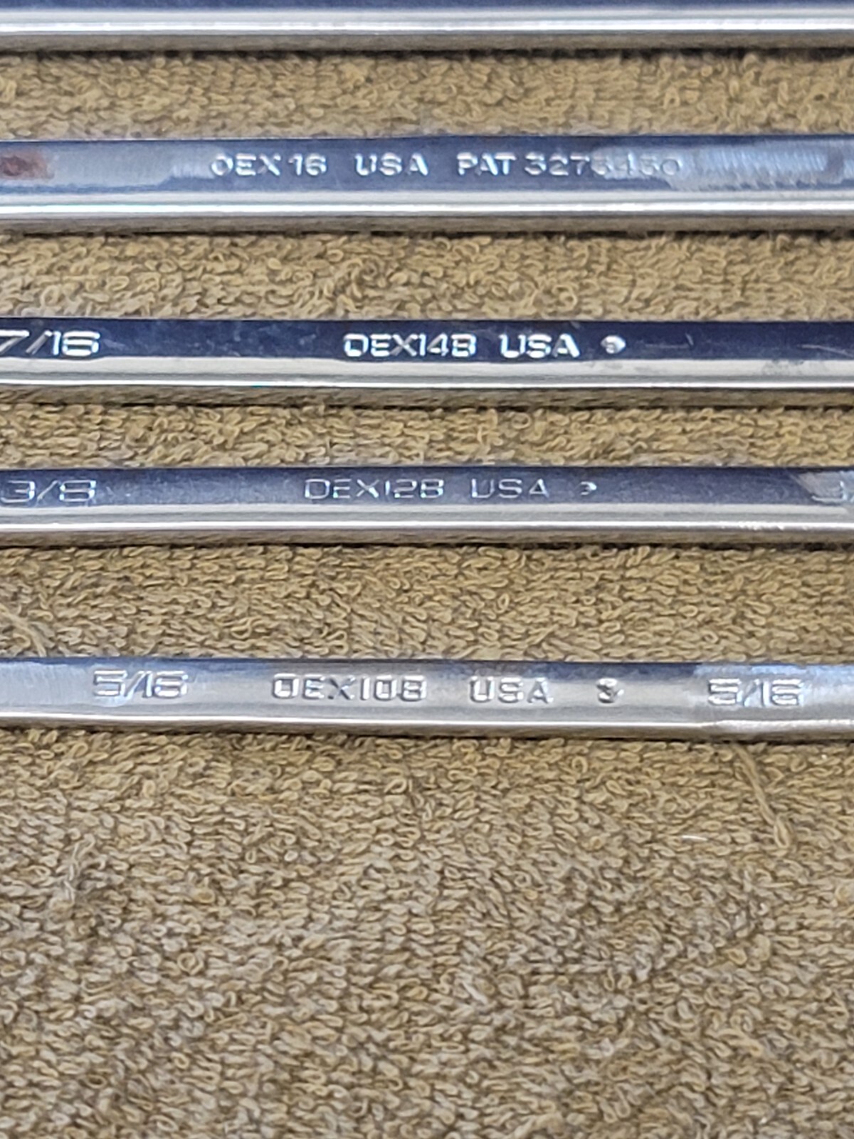 Snap on OEX Combination Wrench Set Sae 13/16 3/4 11/16 5/8 1/2 7/16 3/8 5/16″