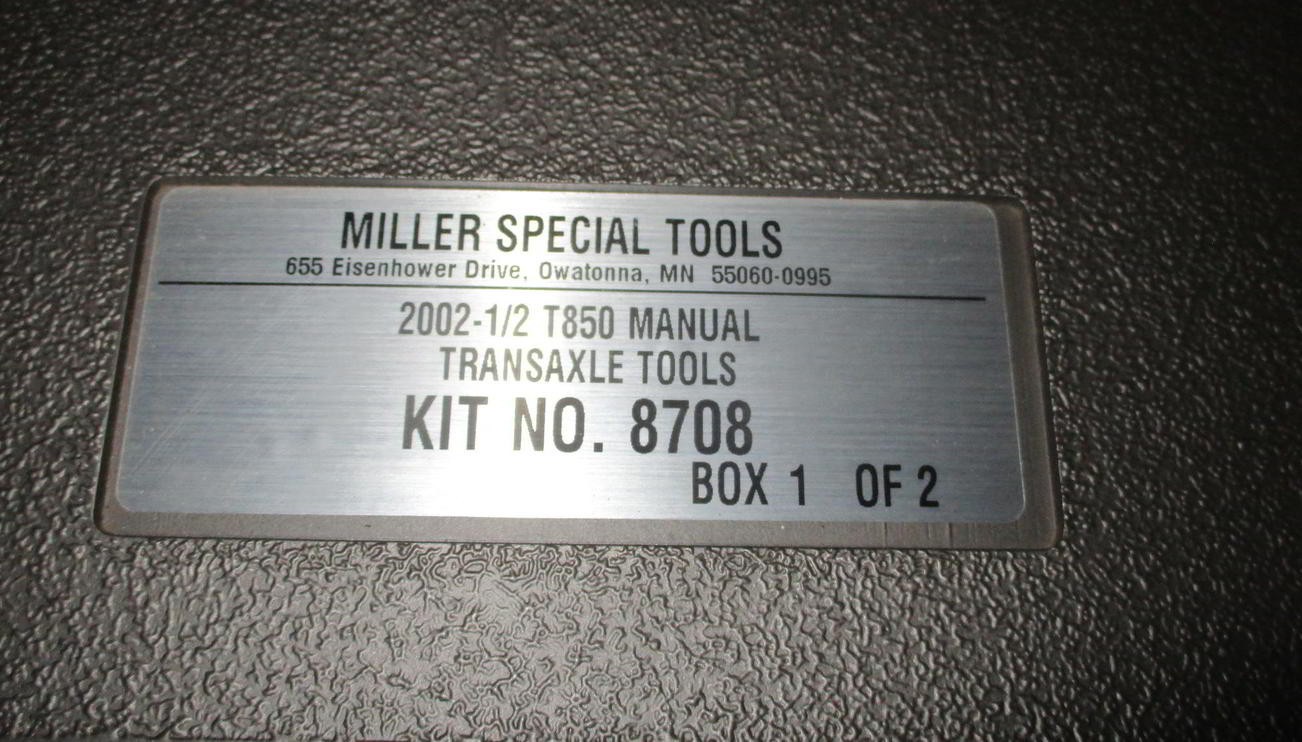 Miller Special Tools 8708 2002 ½ T850 Manual Transaxle Tools BOTH Boxes SRT-4