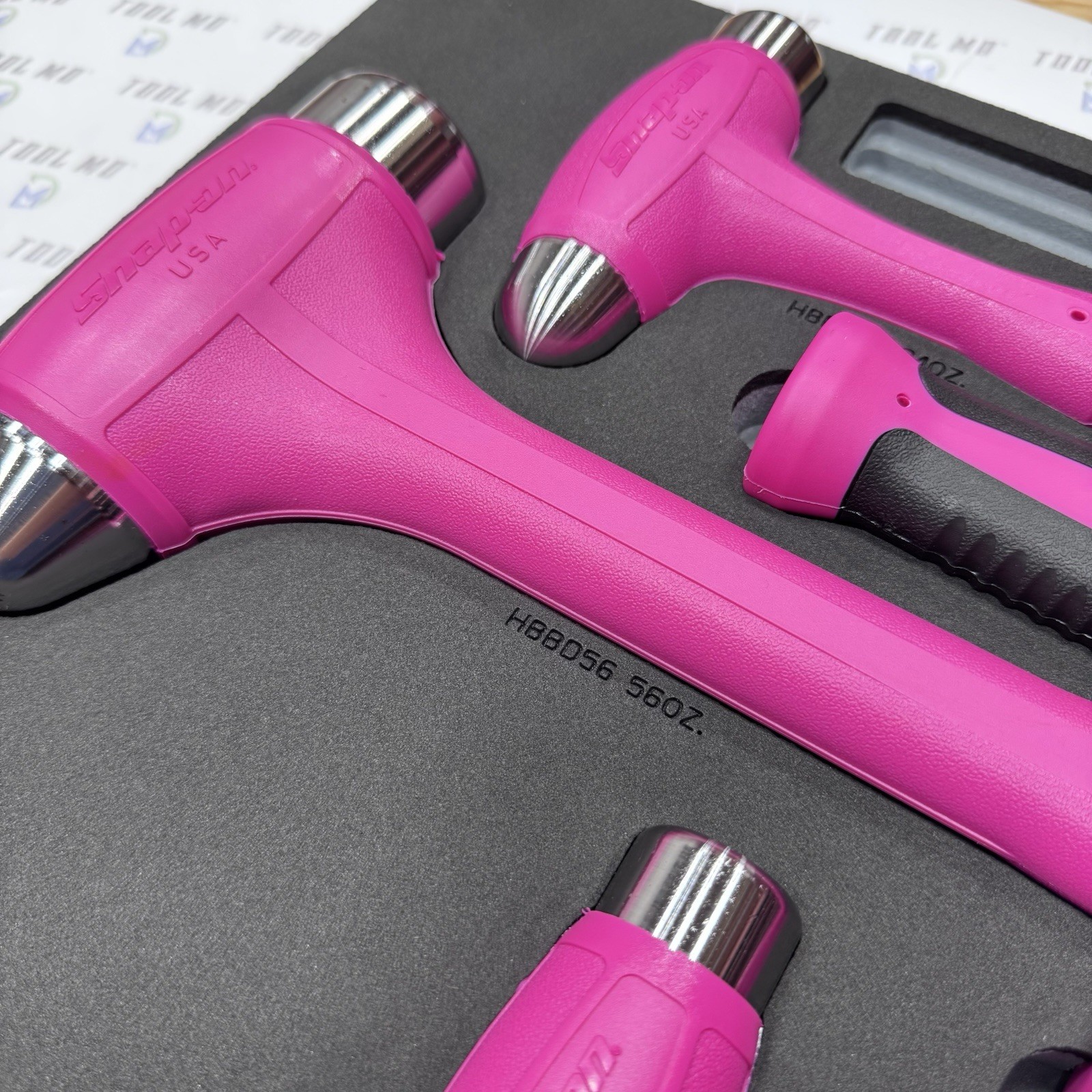 Snap-on Tools USA NEW 6pc ELECTRIC PINK Dead Blow Ball Peen Hammer Set HBBD6FEP