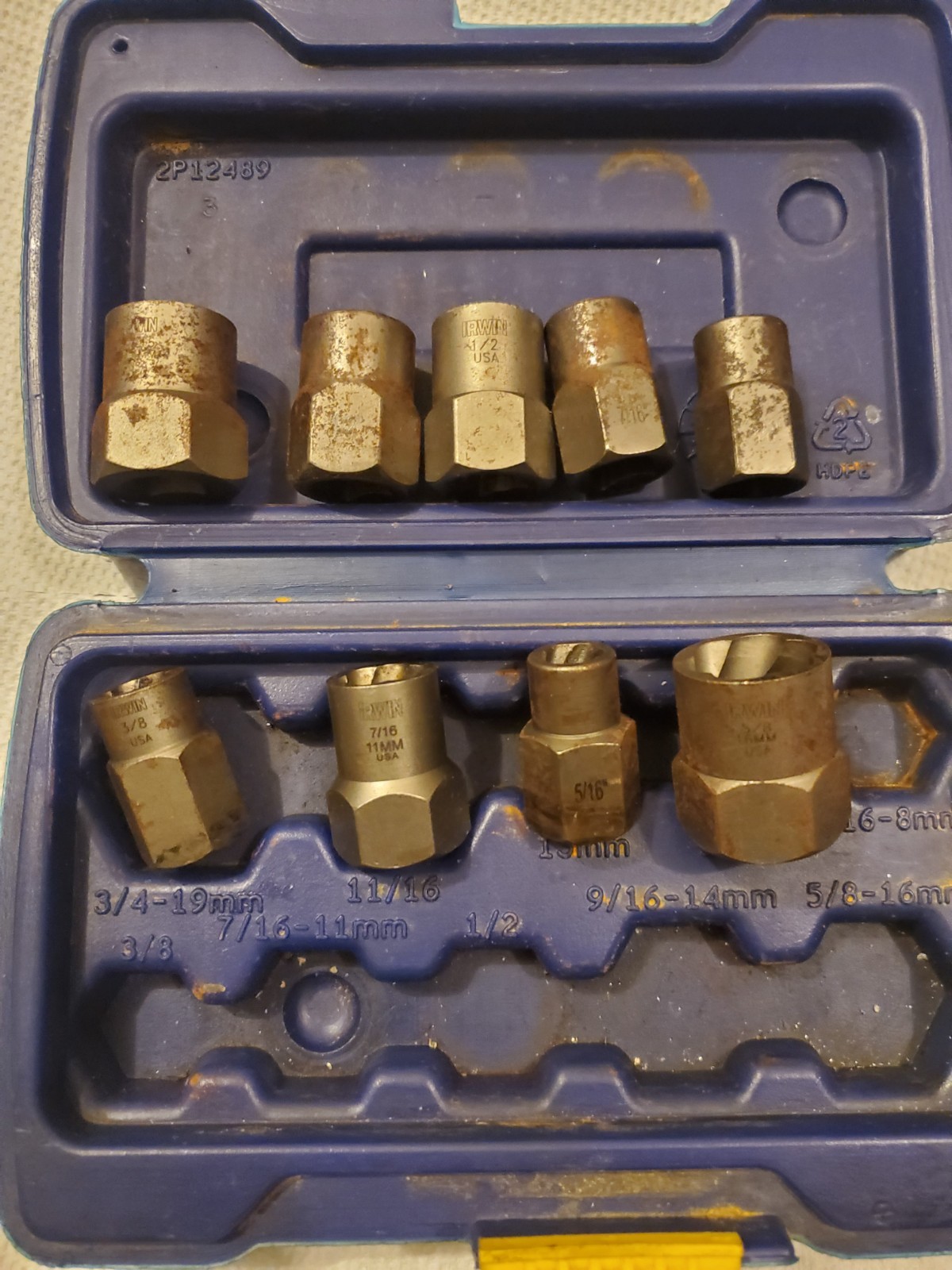 Irwin Hanson Bolt Extractor Set 9pc 54019