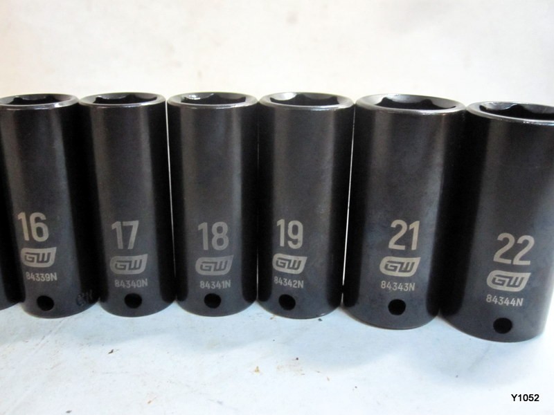 Gearwrench set of 14 sockets 6 point see description 22-8 missing 20