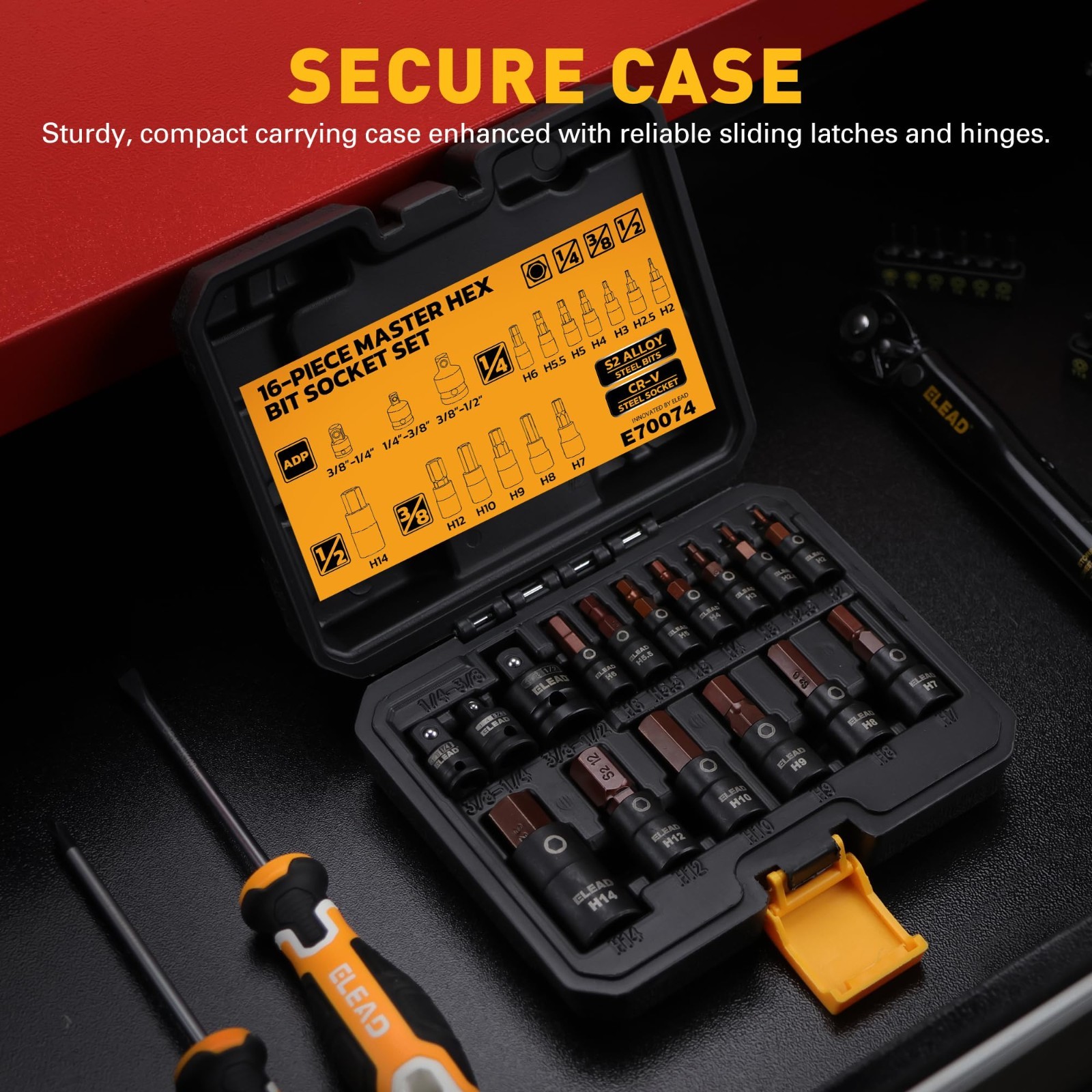 16-Piece Metric Hex Bit Socket Set – S2 Steel 2mm-14mm Allen Sockets & Adapters