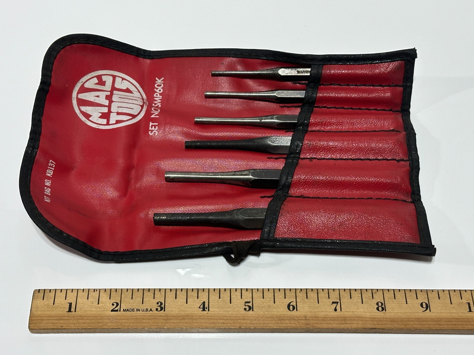 MAC Tools USA SMP60K 6pc Starter Punch Set PP4-9 in KB137 Kit Bag