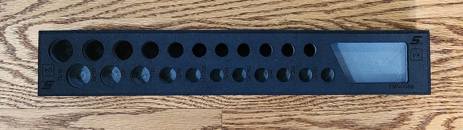 Snap On FMSO08B SAE 1/4″ Foam Shallow Deep Socket Holder NO Tools