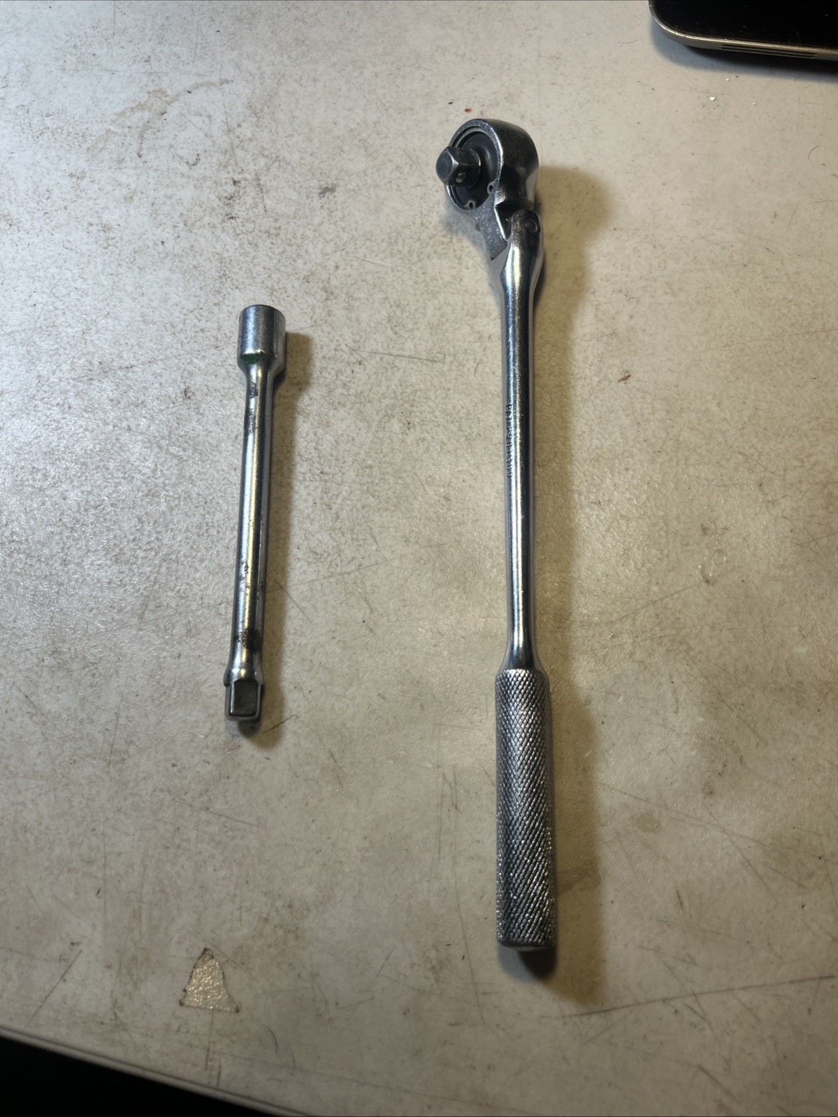 HUSKY VINTAGE 3/8” Drive Flex Head Long Handle Ratchet CB-54 Plus 6” Extension