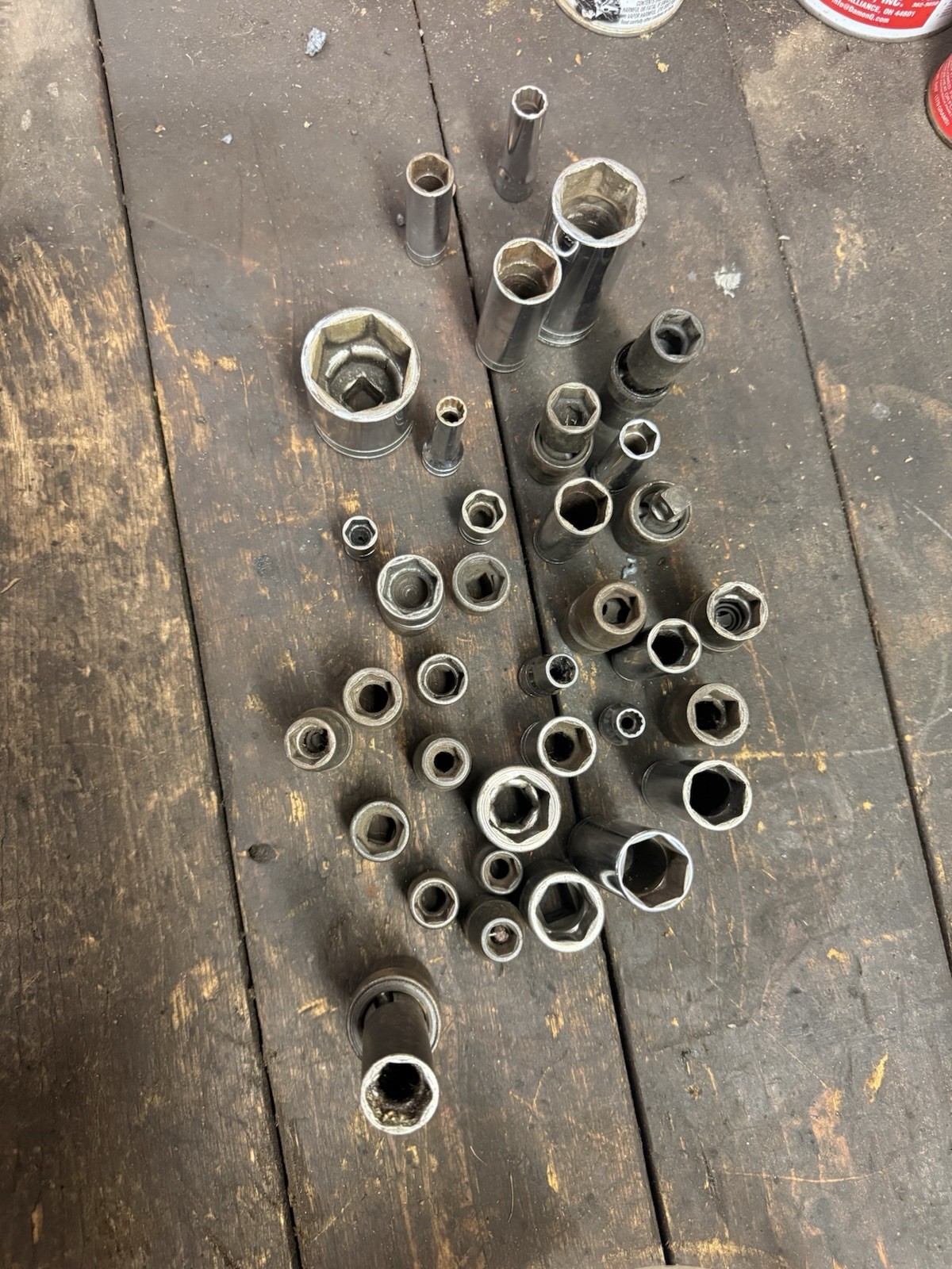 Snap-on Socket Lot 35pc Mixed Sizes SAE Metric Vintage USA Tools Mechanic Set Bu
