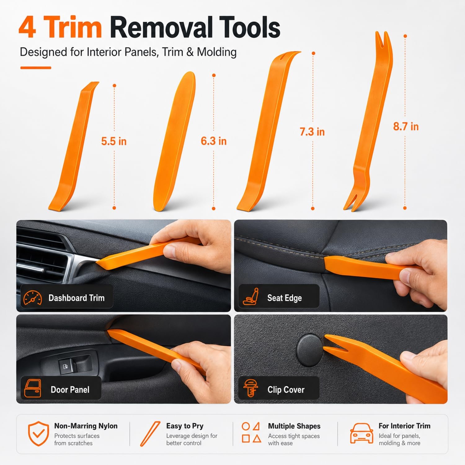 Car Clip Pliers,Clip Removal Pliers Kit,100PCS Clips + 4PCS Red/Orange/Silver