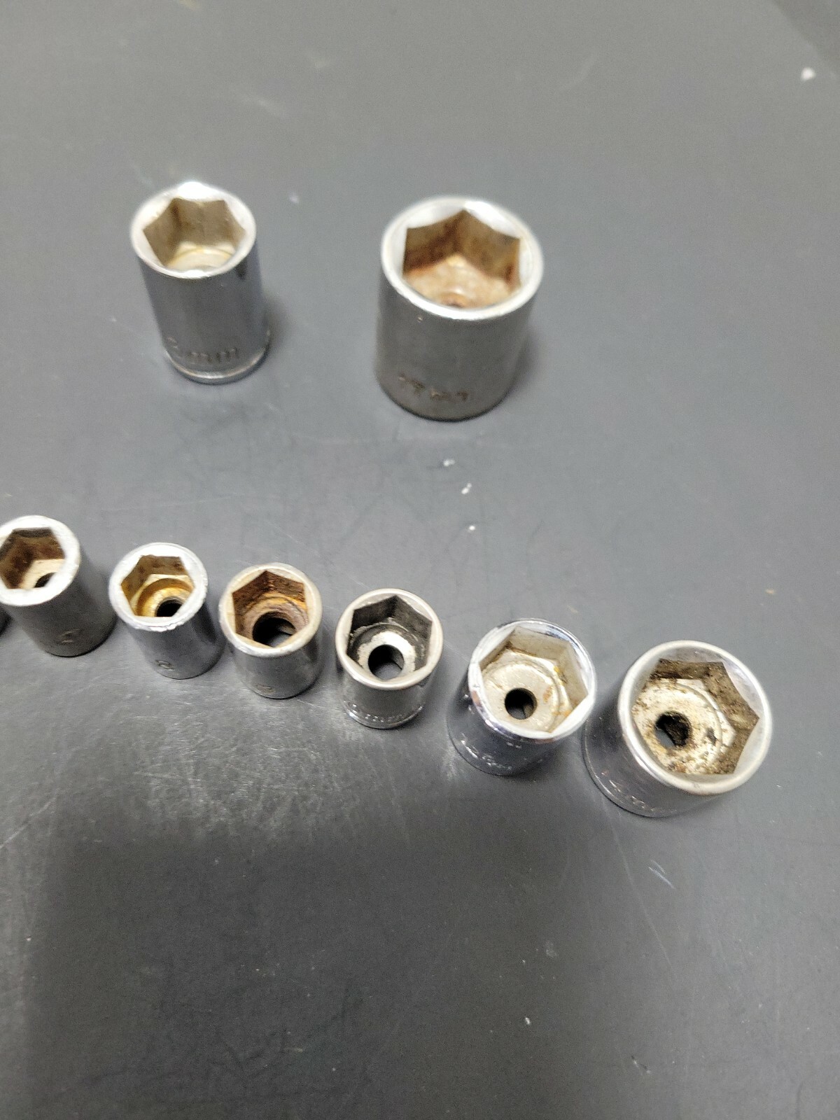 Lot of 11 Shallow Sockets 6mm 7mm 8mm 9mm 10mm 12mm 6pt Metric 1/4″ 3/8″ Drive
