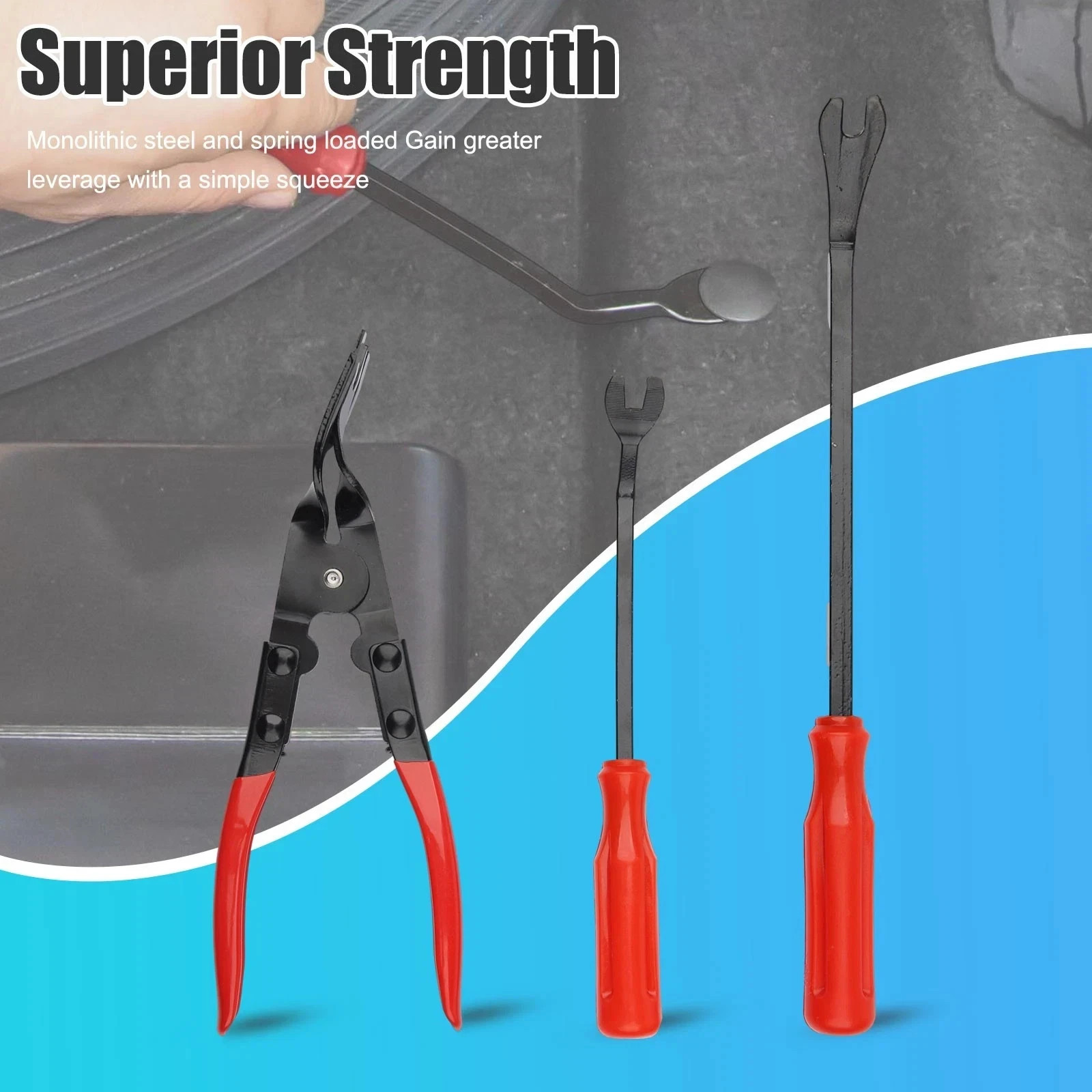 Heavy Duty Car Door Panel Plastic Fastener Remover Body Retainer Clip Pry Tool