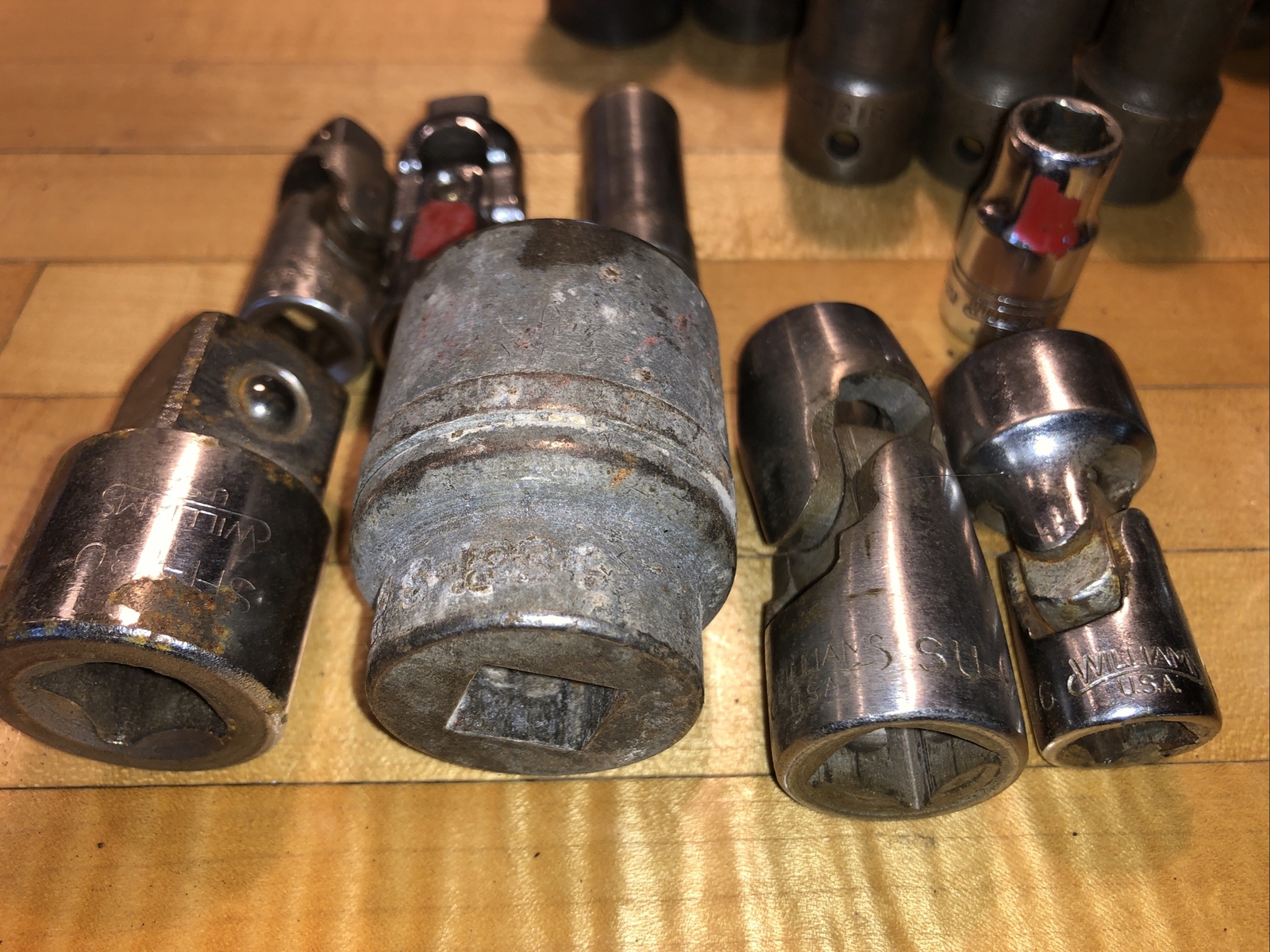 VTG 55pc Williams Vulcan 1/2” Impact 3/8” Socket Lot SAE Swivel Adapter 1/2 3/4